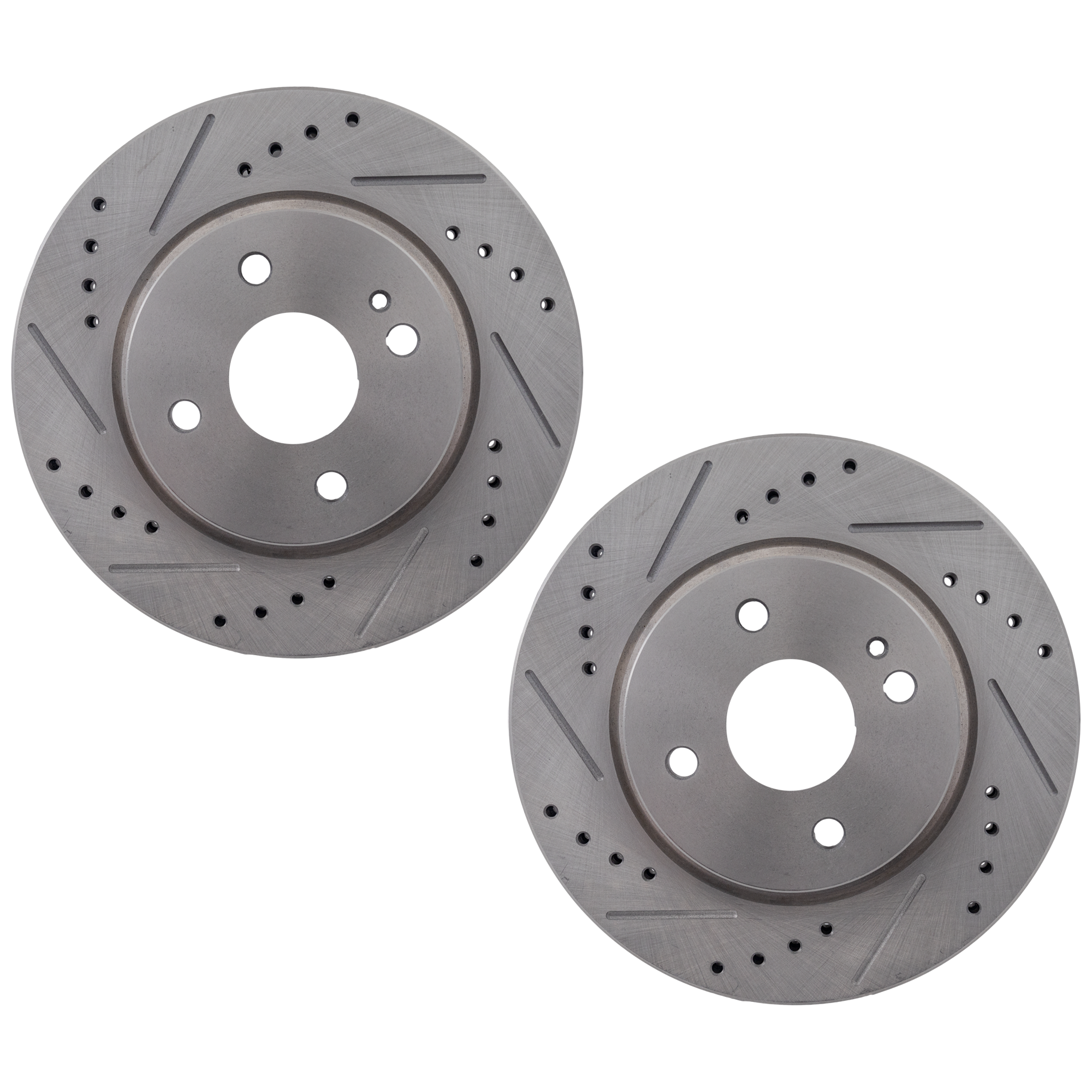 AM MAZDA 2-11-14 FRONT BRAKE DISC RH AND LH Drilled and Slotted SKU SET STPM27110064DRS2 OEM 31568-44719-850236-886215-9009