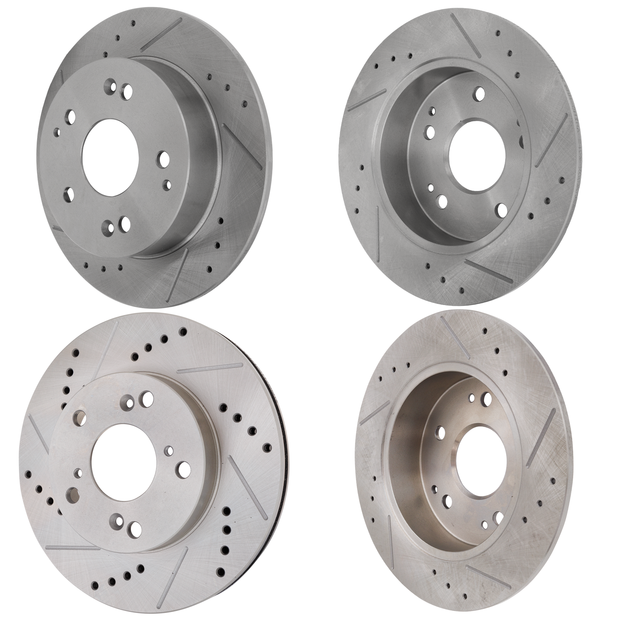 AM MAZDA 3-04-13 MAZDA 3 SPORT 09-13 FRONT AND REAR BRAKE DISC 4 Wheel Set Cross drilled and Slotted SKU SET STPM27110065DRS4 OEM 31365-0833058-980285-48880285