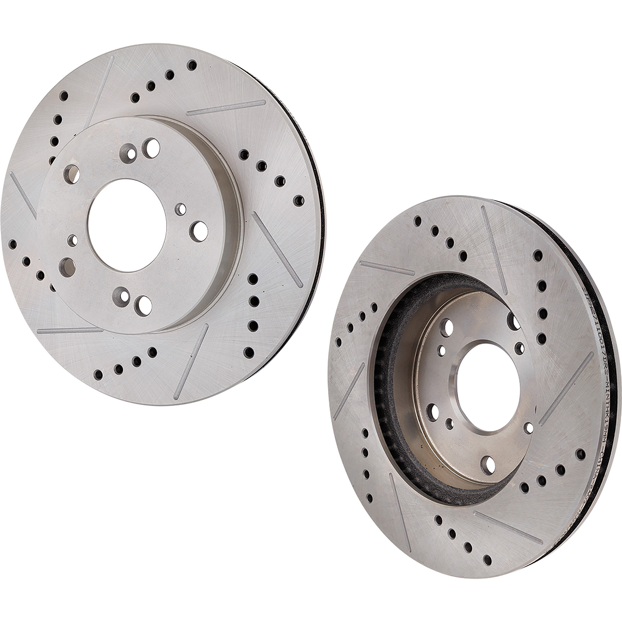 AM MAZDA 3-04-13-3 SPORT 09-13 REAR BRAKE DISC RH AND LH Drilled and Slotted SKU SET STPM27110066DRS2 OEM 31365-0833058-980285-48880285