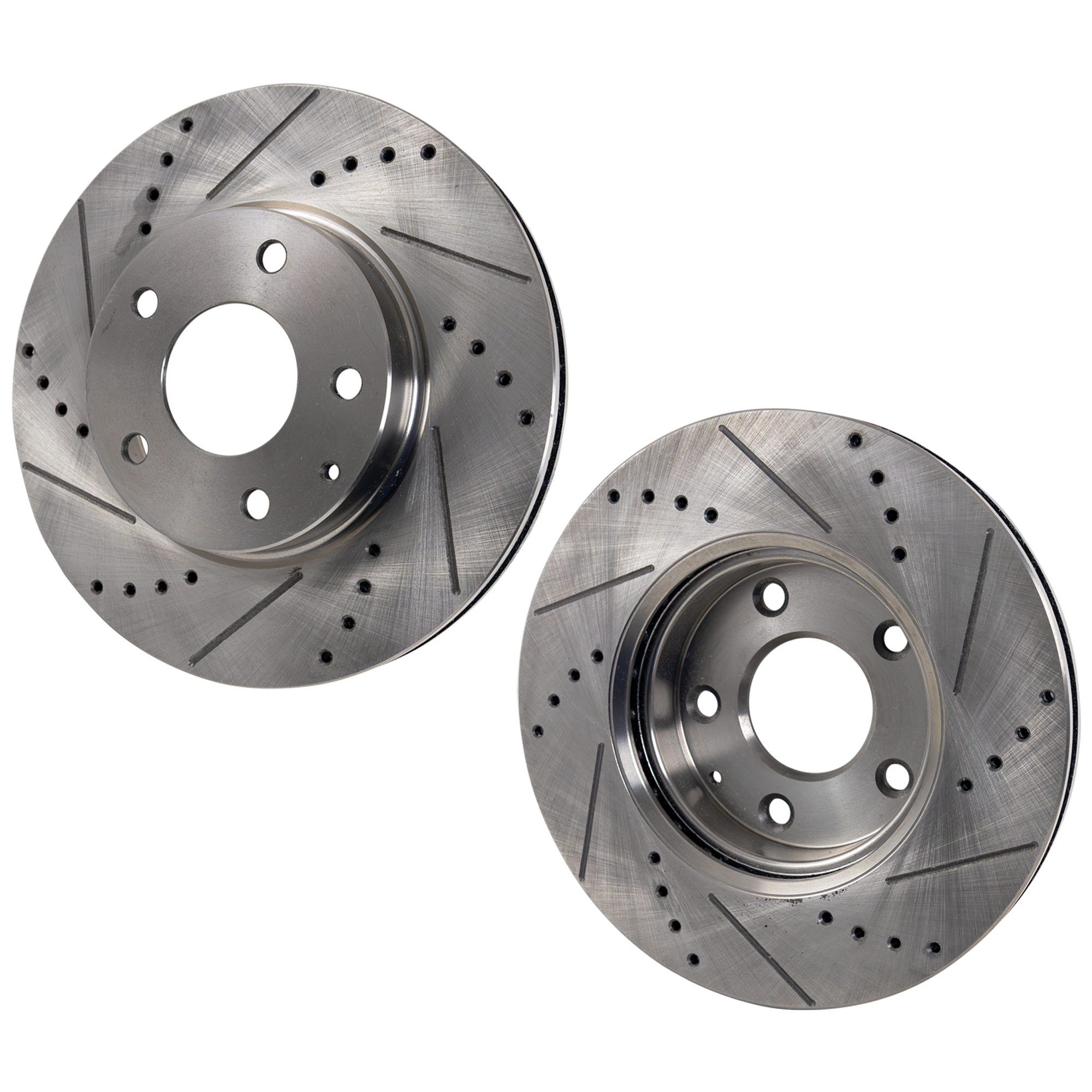 AM MAZDA 3-14-18 CX 3-16-21 FRONT BRAKE DISC RH AND LH Drilled and Slotted SKU SET STPM27110070DRS2 OEM 44790-0833584-850422-60080053