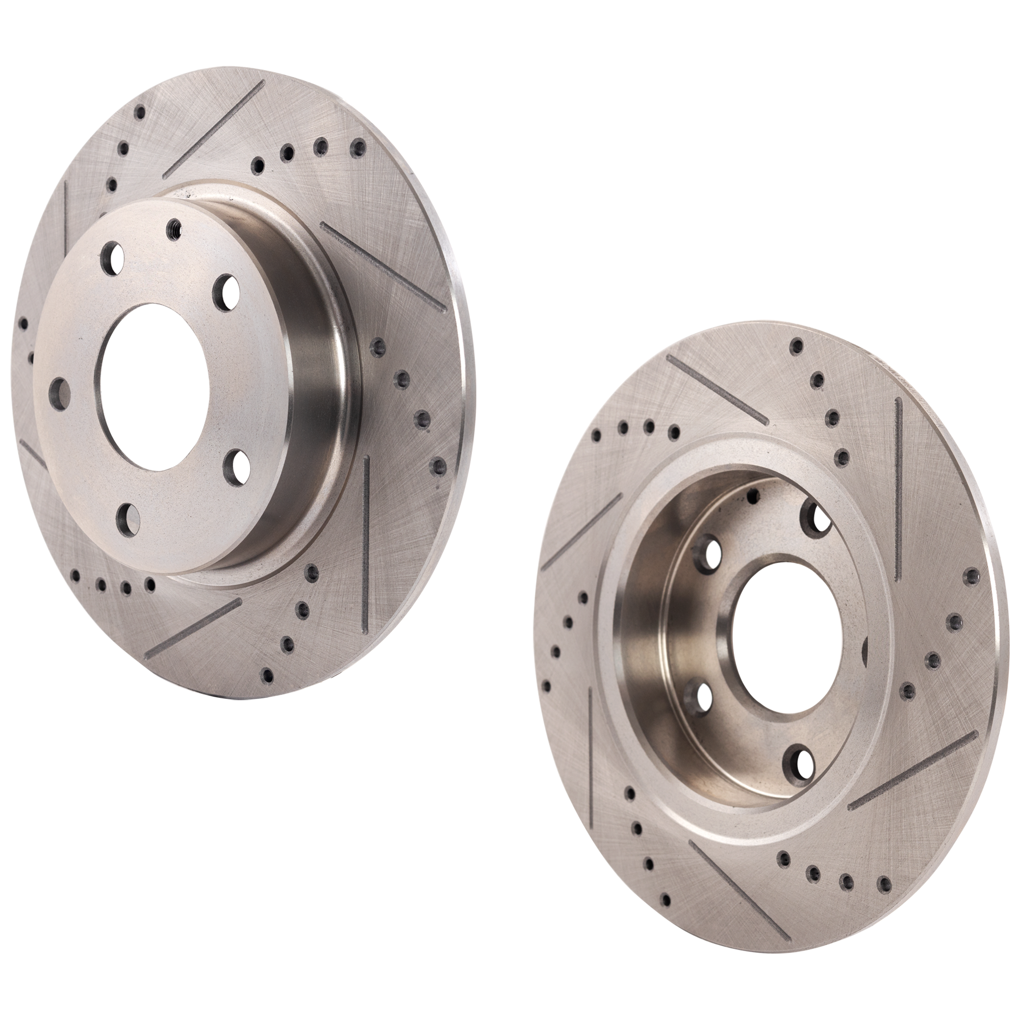 AM MAZDA 3-14-18-3 SPORT 14-16 REAR BRAKE DISC RH AND LH FWD Drilled and Slotted SKU SET STPM27110071DRS2 OEM 44787-0833586-60080049-981500R