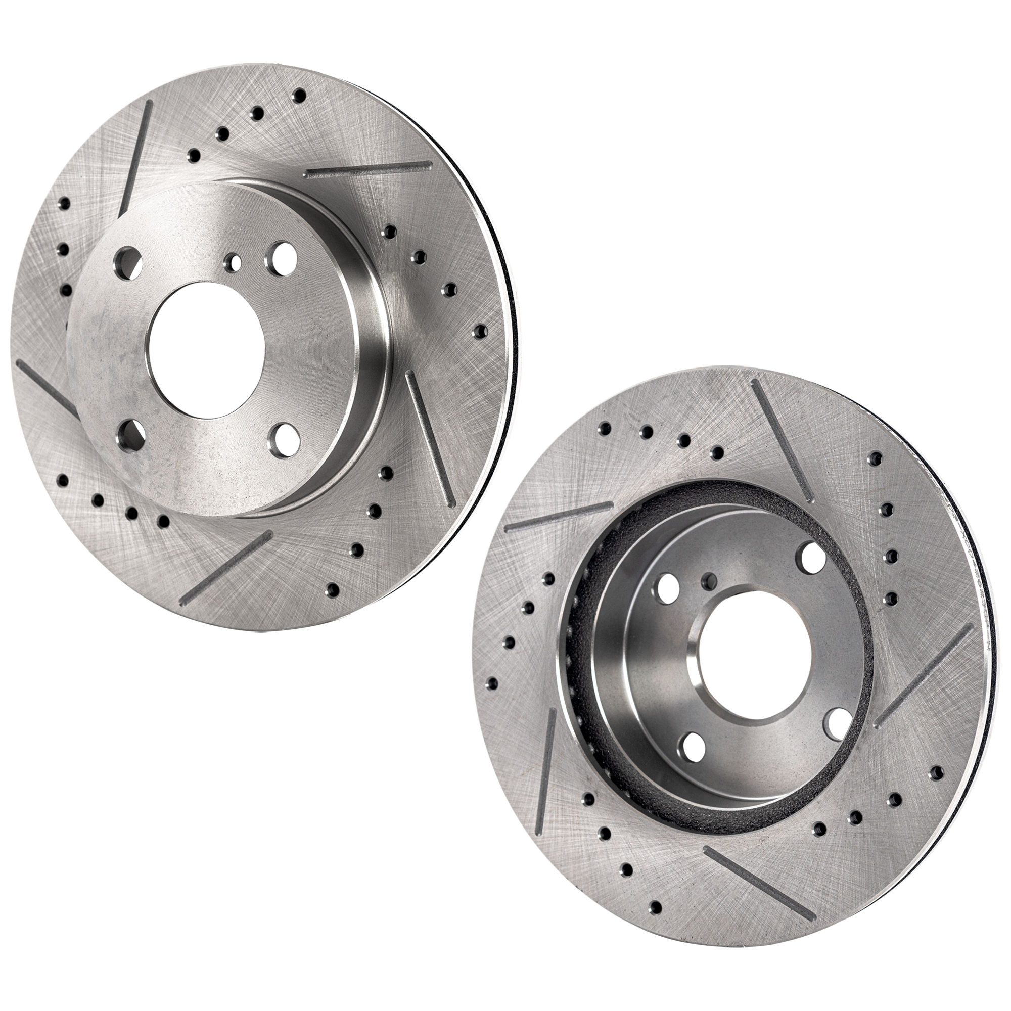 AM MIATA 90-93 FRONT BRAKE DISC RH AND LH Cross drilled and Slotted Vented 4 Lugs SKU SET STPM27110088DRS2 OEM 366-3299-25406-86213-96213-106