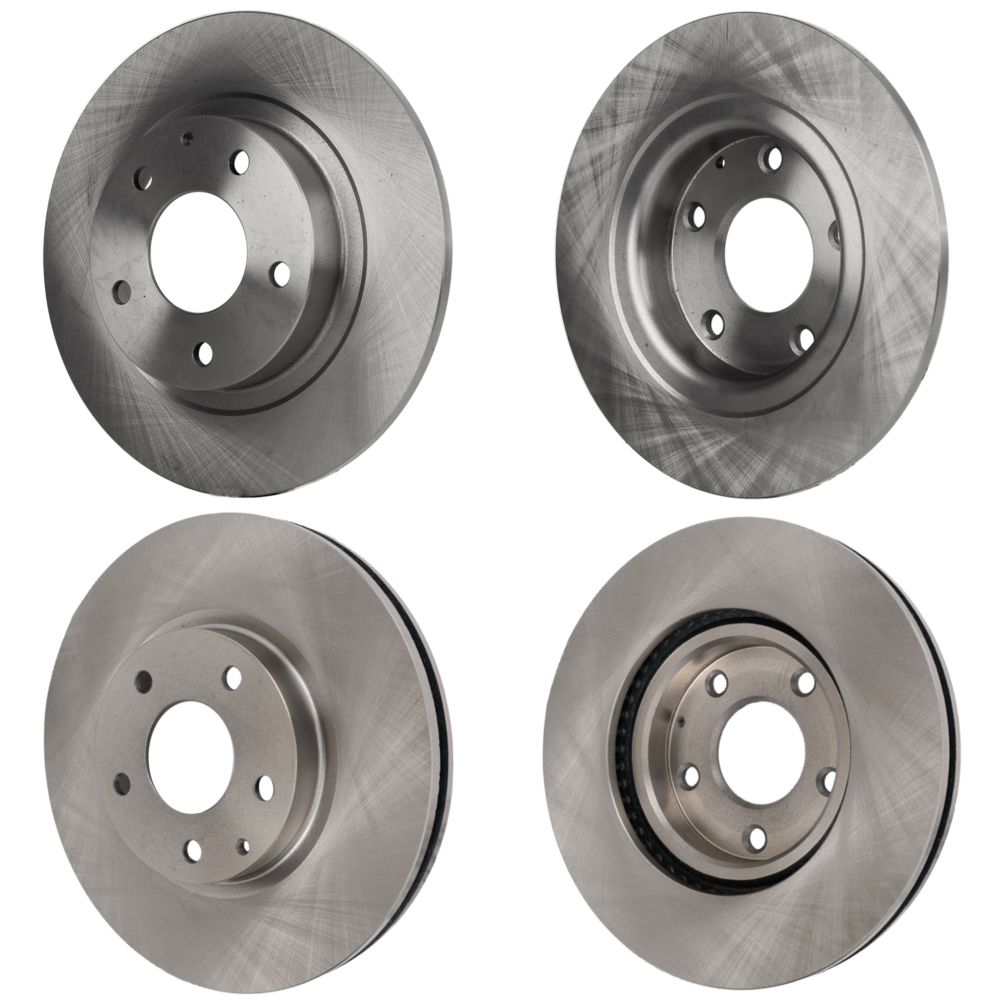 AM MAZDA 6-14-18 FRONT AND REAR BRAKE DISC 4 Wheel Set Plain Surface 5 Lugs SKU SET STPM27110126-4 OEM 44-772-448-930-833-500-000-000-000