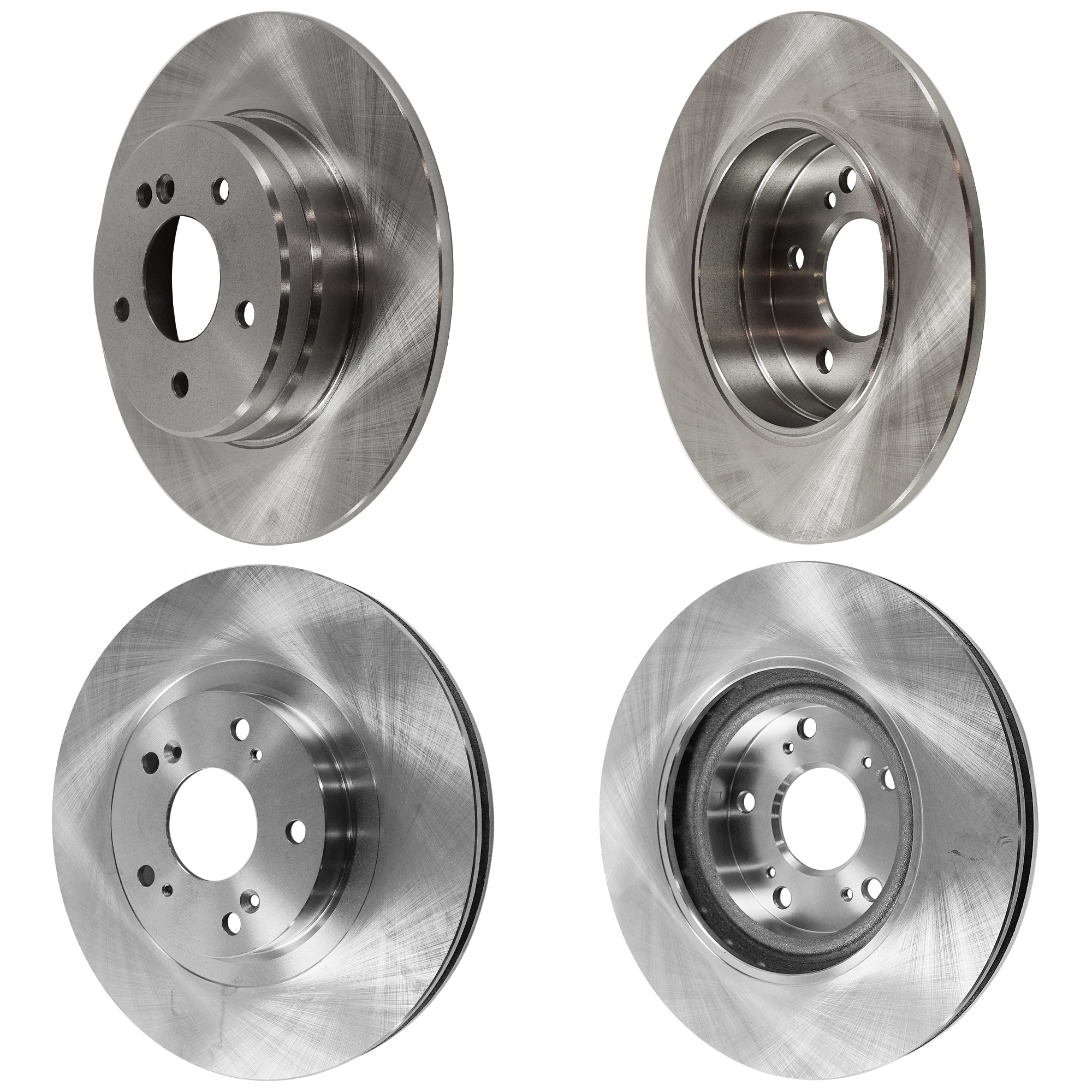 AM C CLASS 01-07 E CLASS 96-02 FRONT AND REAR BRAKE DISC 4 Wheel Set Plain Surface 5 Lugs Cast Iron SKU SET STPM27110128-4 OEM 2104230612-34101-96767-145494