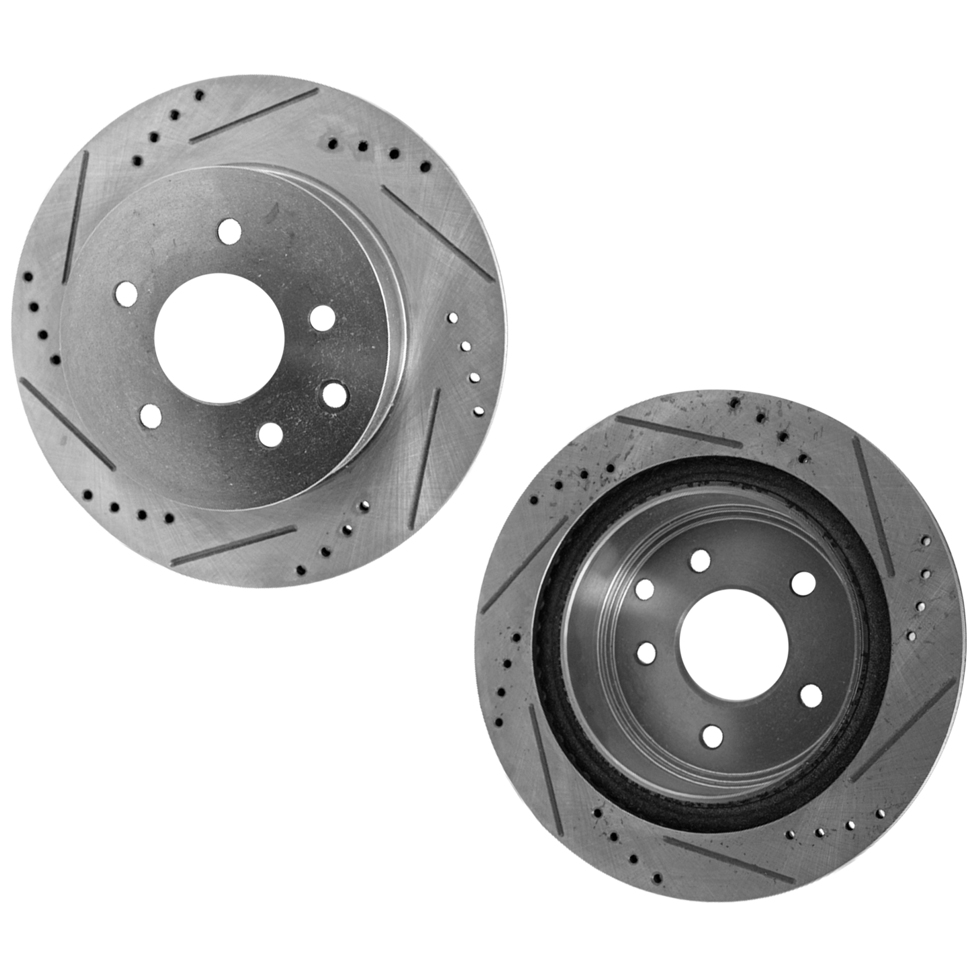 AM G35-03-05 LEAF 11-19 REAR BRAKE DISC RH AND LH Cross drilled and Slotted SKU SET STPN27110011DRS2 OEM 31349-900540-48880113-52126093