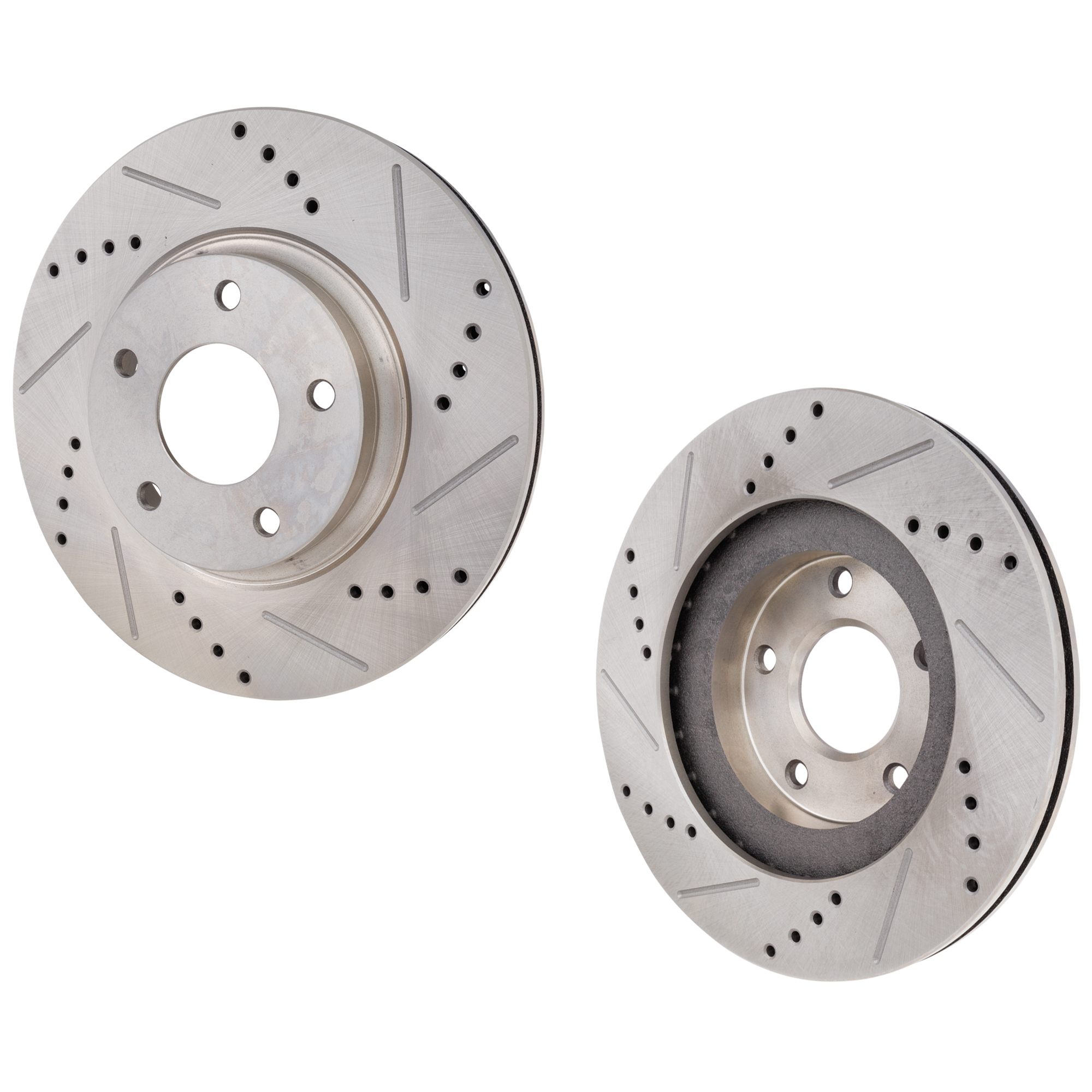 AM I35-02-04 ALTIMA 02-06 FRONT BRAKE DISC RH AND LH Cross drilled and Slotted SKU SET STPN27110014DRS2