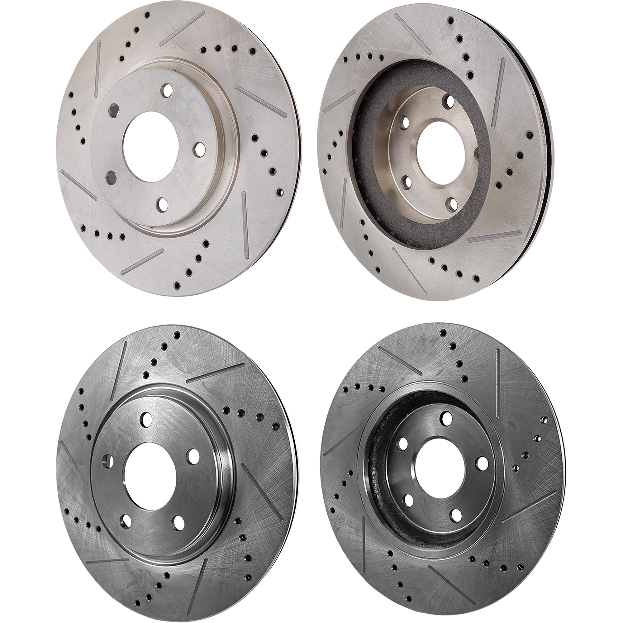 AM ALTIMA 02-06 FRONT AND REAR BRAKE DISC RH AND LH 4 Wheel Set Cross drilled and Slotted SKU SET STPN27110014DRS4 OEM 19987-31312-145398-476840-0832