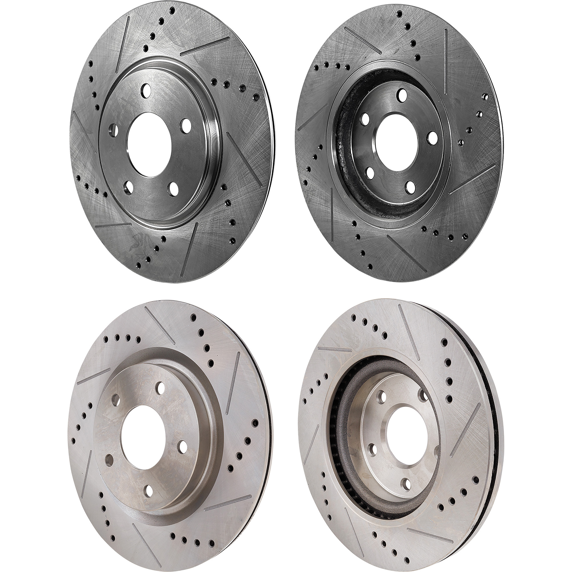 AM ALTIMA 07-13 FRONT AND REAR BRAKE DISC RH AND LH 4 Wheel Set Cross drilled and Slotted SKU SET STPN27110016DRS4 OEM 19987-31312-145398-476840-0832