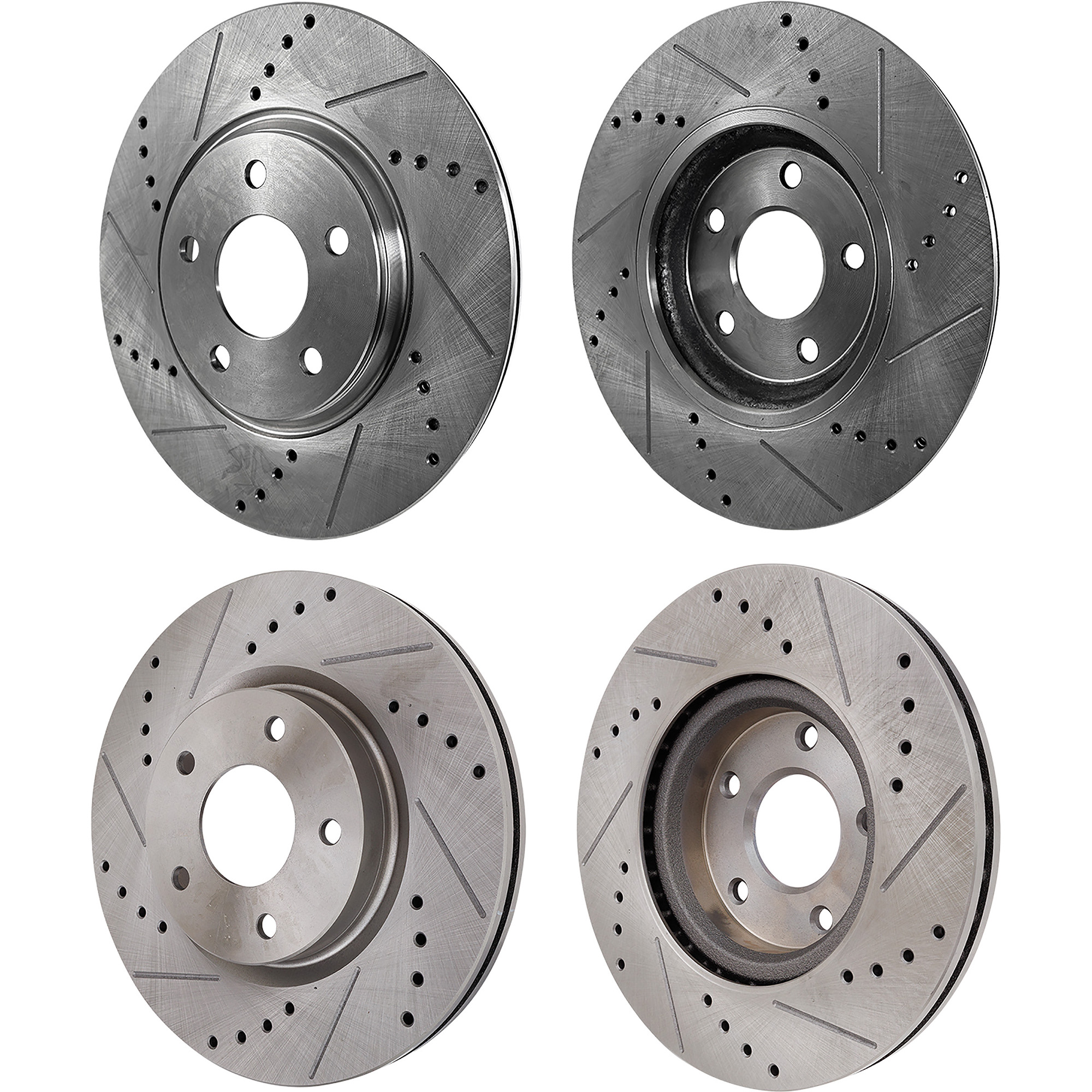 AM ALTIMA 13-21 FRONT AND REAR BRAKE DISC RH AND LH 4 Wheel Set Cross drilled and Slotted SKU SET STPN27110017DRS4 OEM 19987-31312-145398-476840-0832