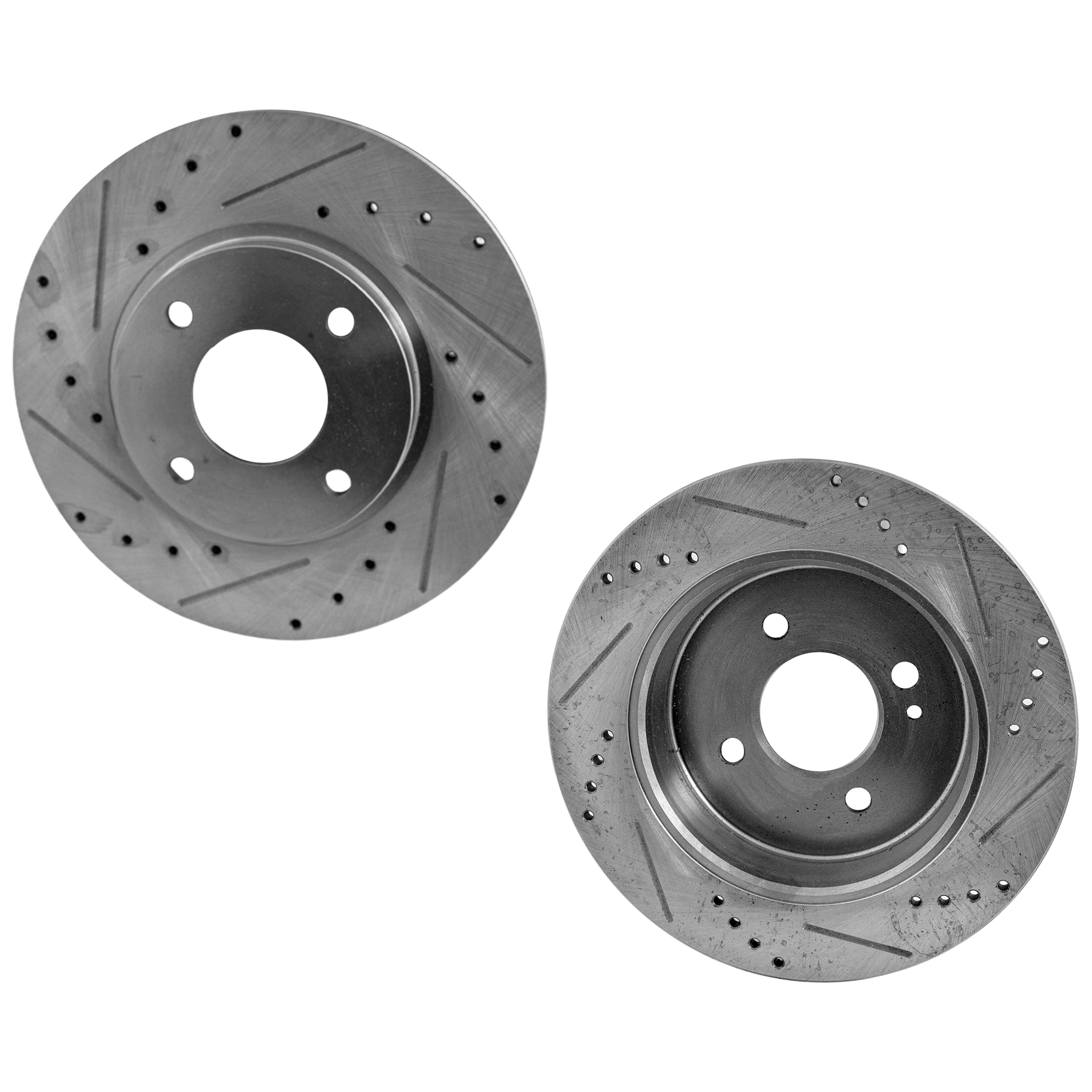 AM SENTRA 07-12 CUBE 09-14 FRONT BRAKE DISC RH AND LH Drilled and Slotted SKU SET STPN27110044DRS2 OEM 31463-44590-60429-0833012-9004