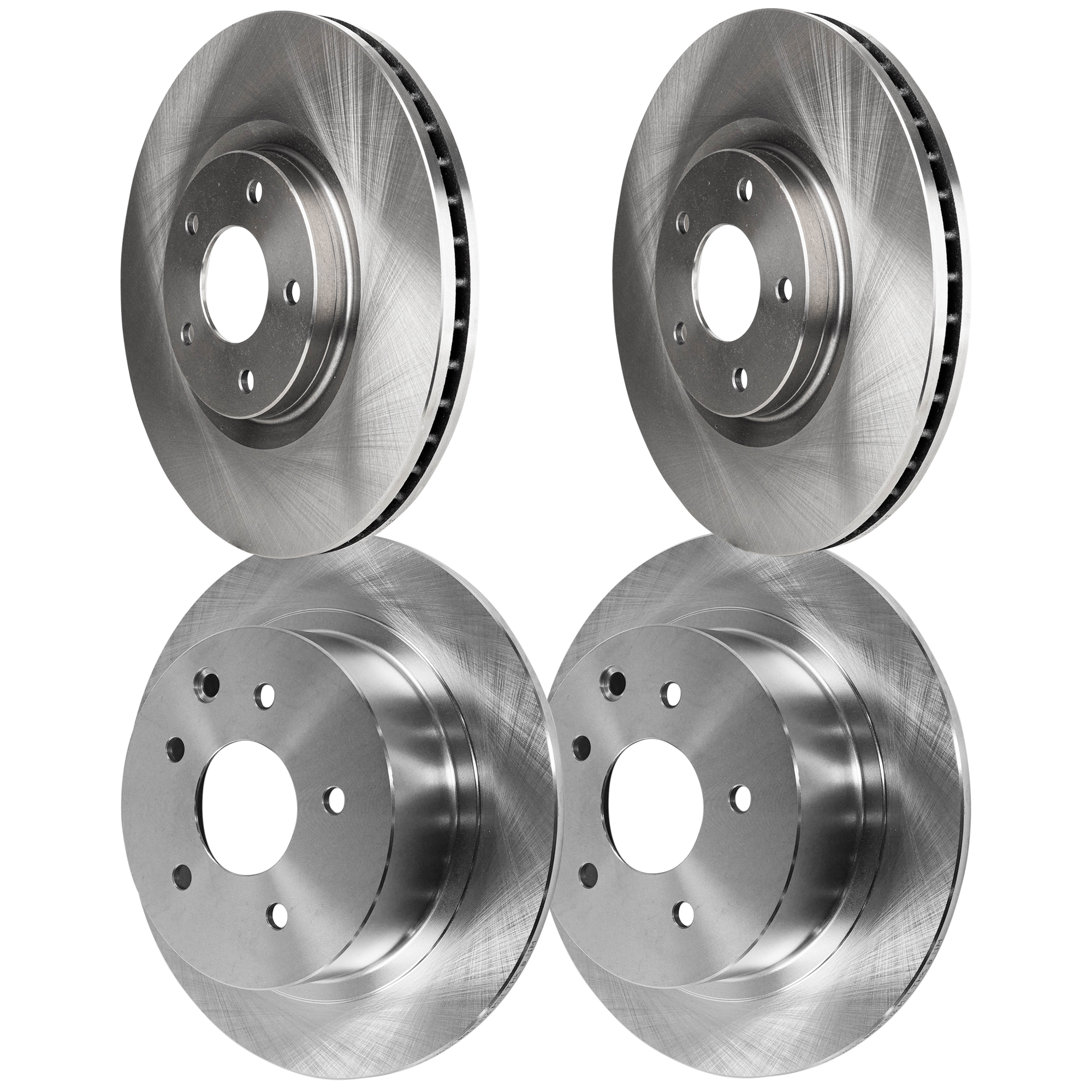 AM SENTRA 07-12 FRONT AND REAR BRAKE DISC Plain Surface Vented Front Solid Rear 5 Lugs SKU SET STPN27110045-4 A OEM 432068J102-432069Y000-432069W1