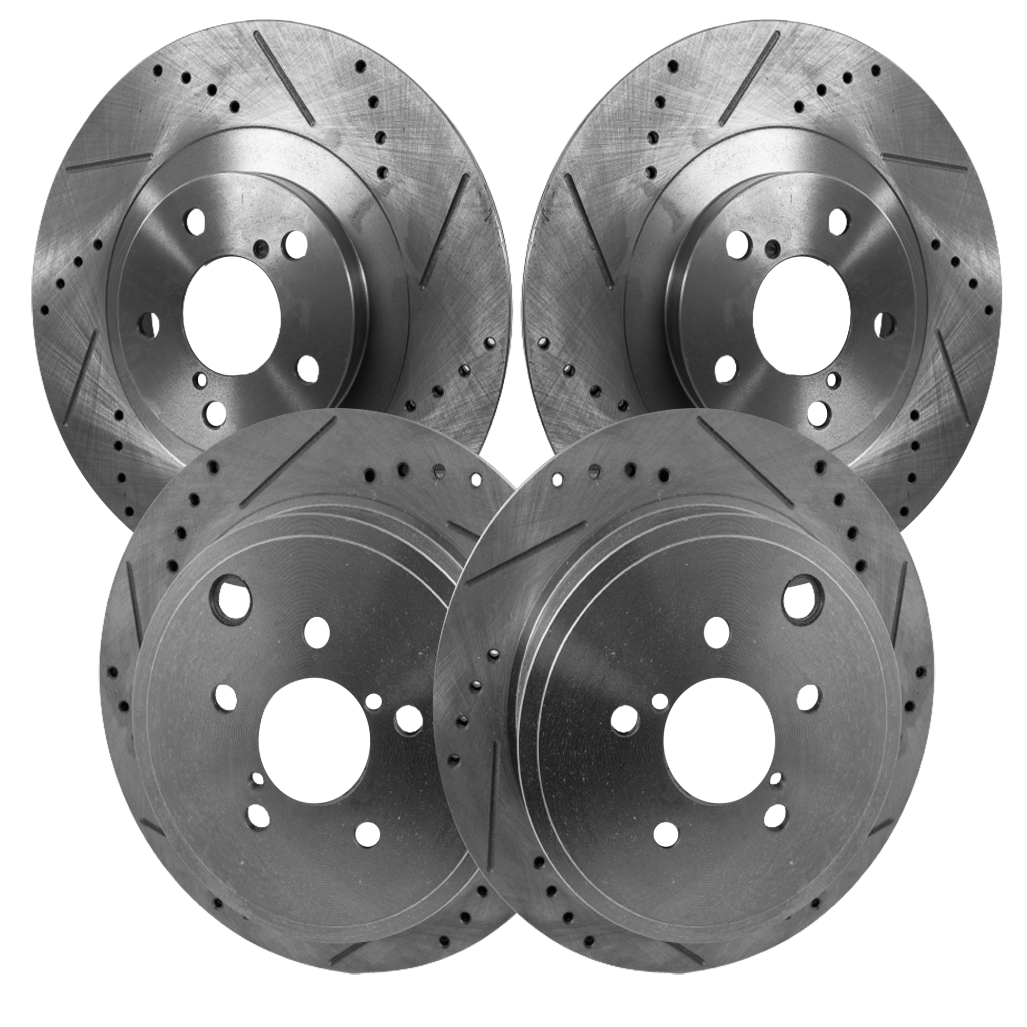 AM BAJA 04-06 BRZ 13-20 FRONT AND REAR BRAKE DISC 4 Wheel Set Cross drilled and Slotted SKU SET STPS27110004DRS OEM 31407-44306-145657-0833078-083