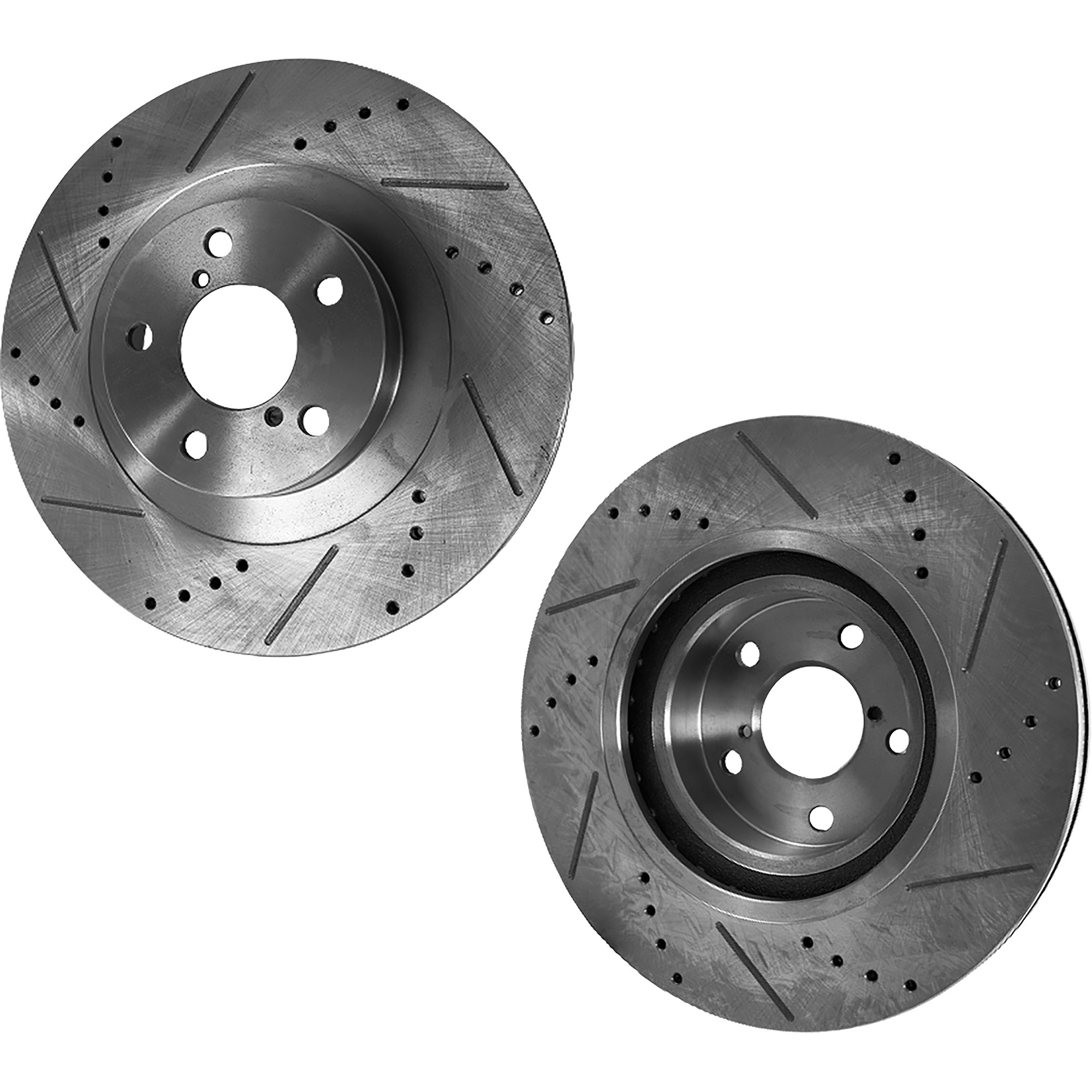 AM OUTBACK 01-05 IMPREZA 02-08 FRONT BRAKE DISC Drilled and Slotted SKU SET STPS27110014DRS2 OEM 19356-34203-145406-980141-4888