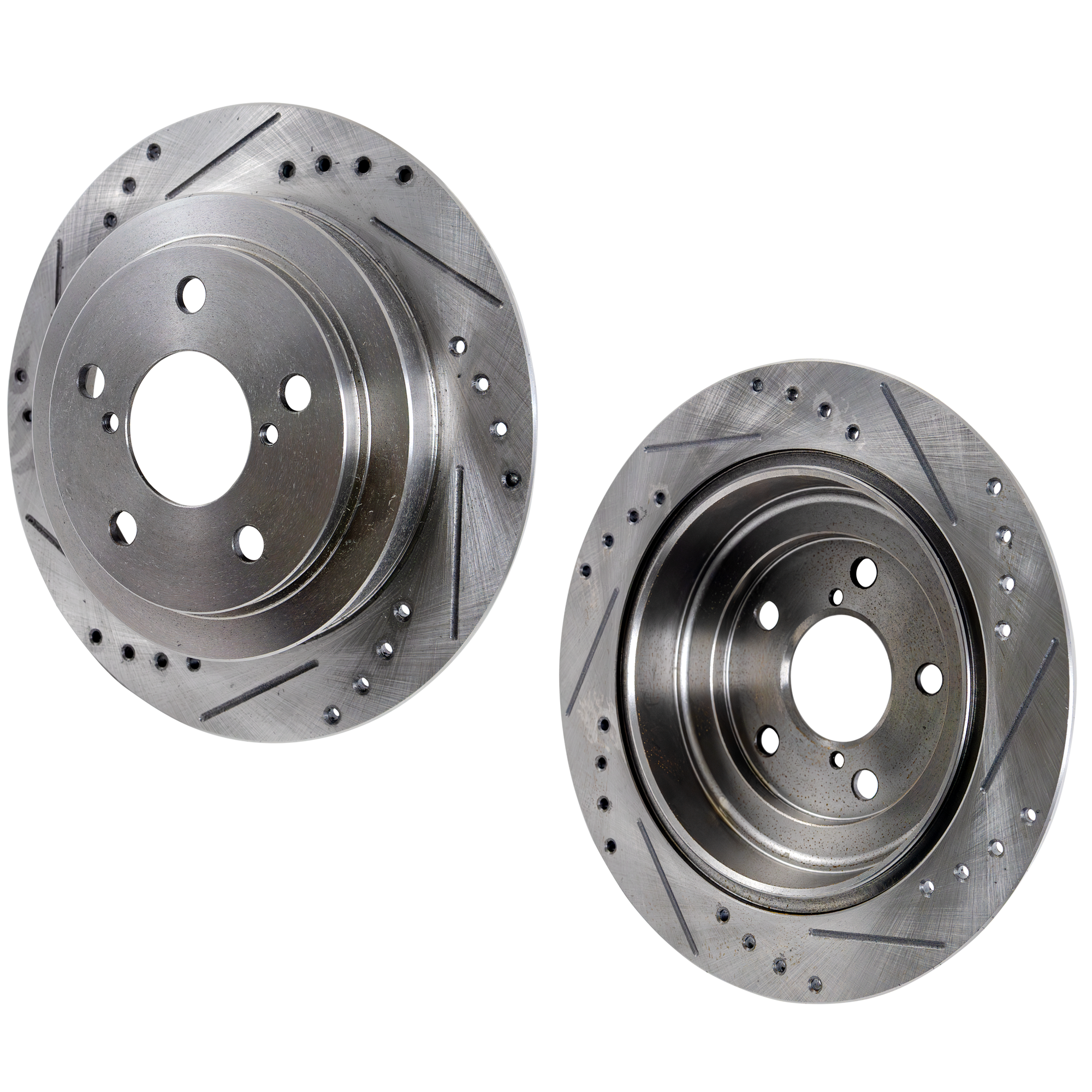 AM LEGACY 90-99 FORESTER 98-08 REAR BRAKE DISC RH AND LH Drilled and Slotted SKU SET STPS27110029DRS2 OEM 207-19885-25190-31043-63475-86