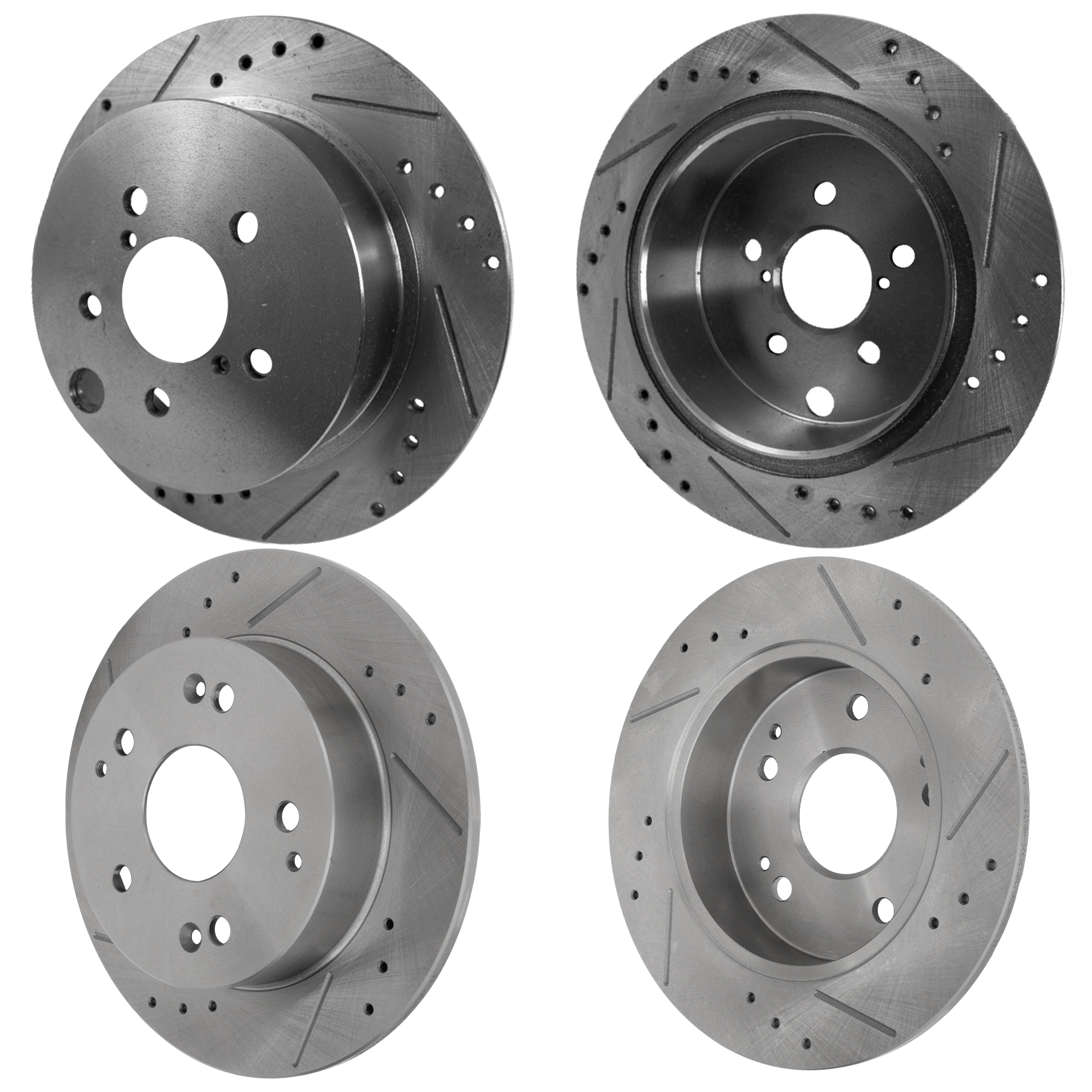 AM IMPREZA 12-16 FRONT AND REAR BRAKE DISC RH AND LH 4 Wheel Set Cross drilled and Slotted SKU SET STPS27110030DRS4 OEM 189-19887-25370-31059-31247-63