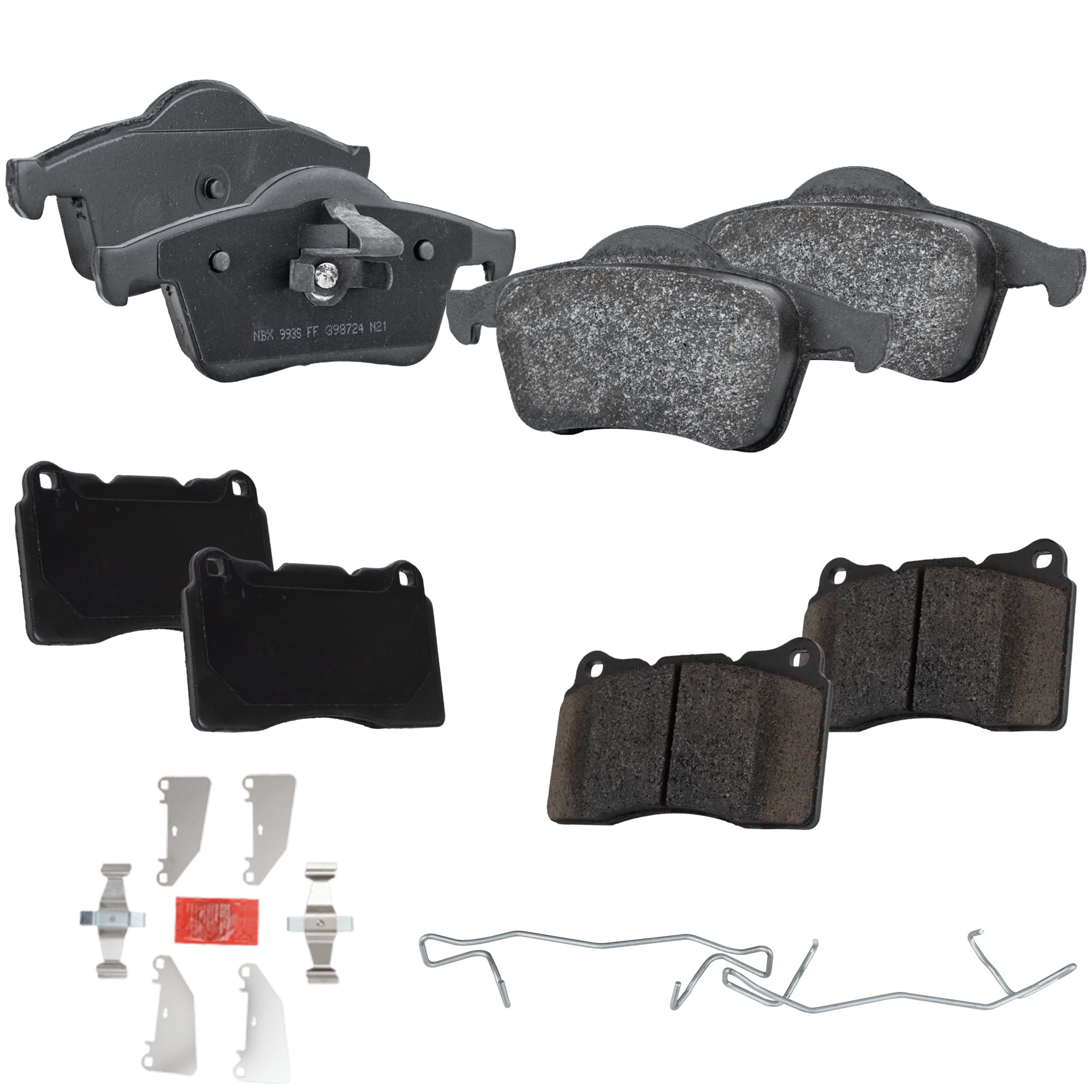 AM S60 V70-04-07 FRONT AND REAR BRAKE PAD SET 4 Wheel Set SKU SET STPSSCP1001-4 T OEM 13329562-306451350-307485130-3
