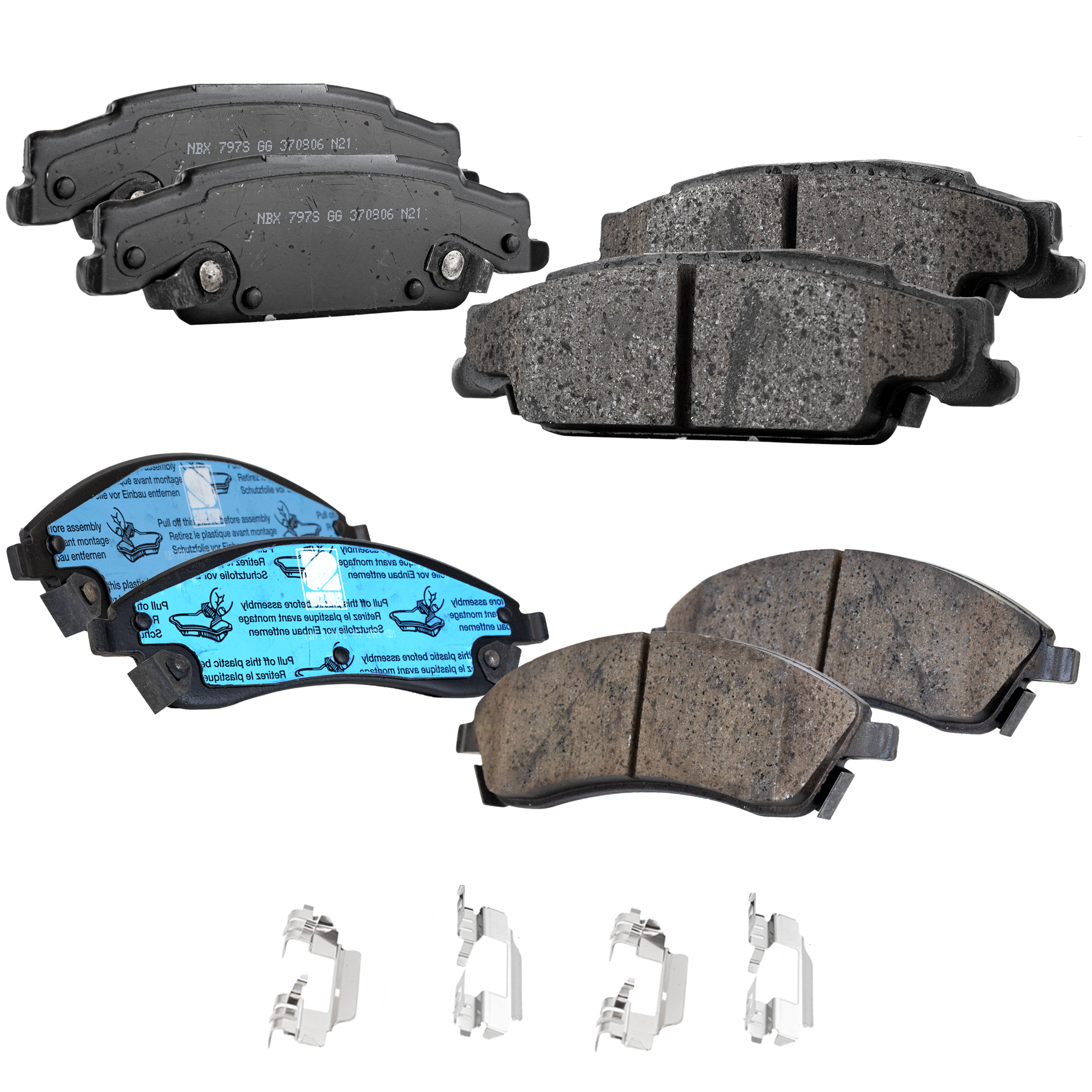 AM CTS 06-07 STS 05-08 FRONT AND REAR BRAKE PAD SET 4 Wheel Set SKU SET STPSSCP1019-4 C OEM 18047988-18047994-19122384-889