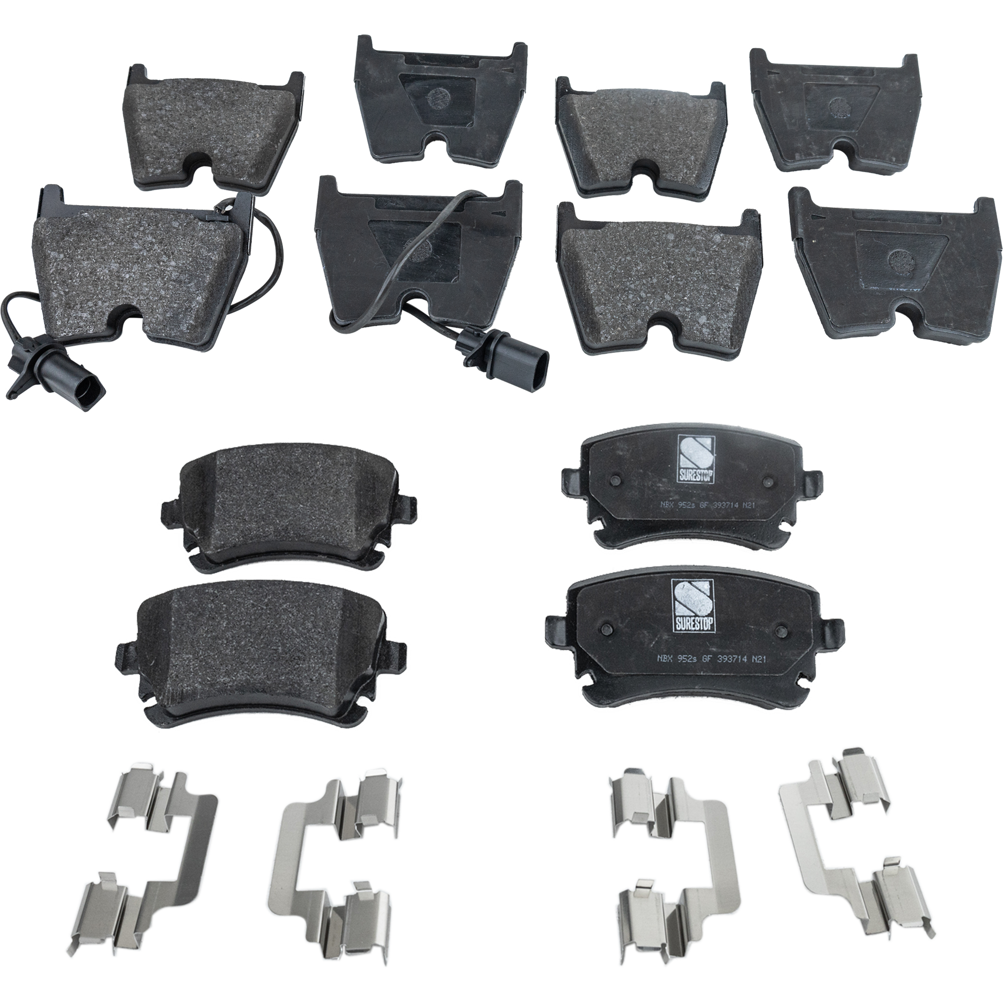 AM RS4-07-08 FRONT AND REAR BRAKE PAD SET 4 Wheel Set SKU SET STPSSCP1029-4 A OEM 3D0698151A 8E0698151H 42069815