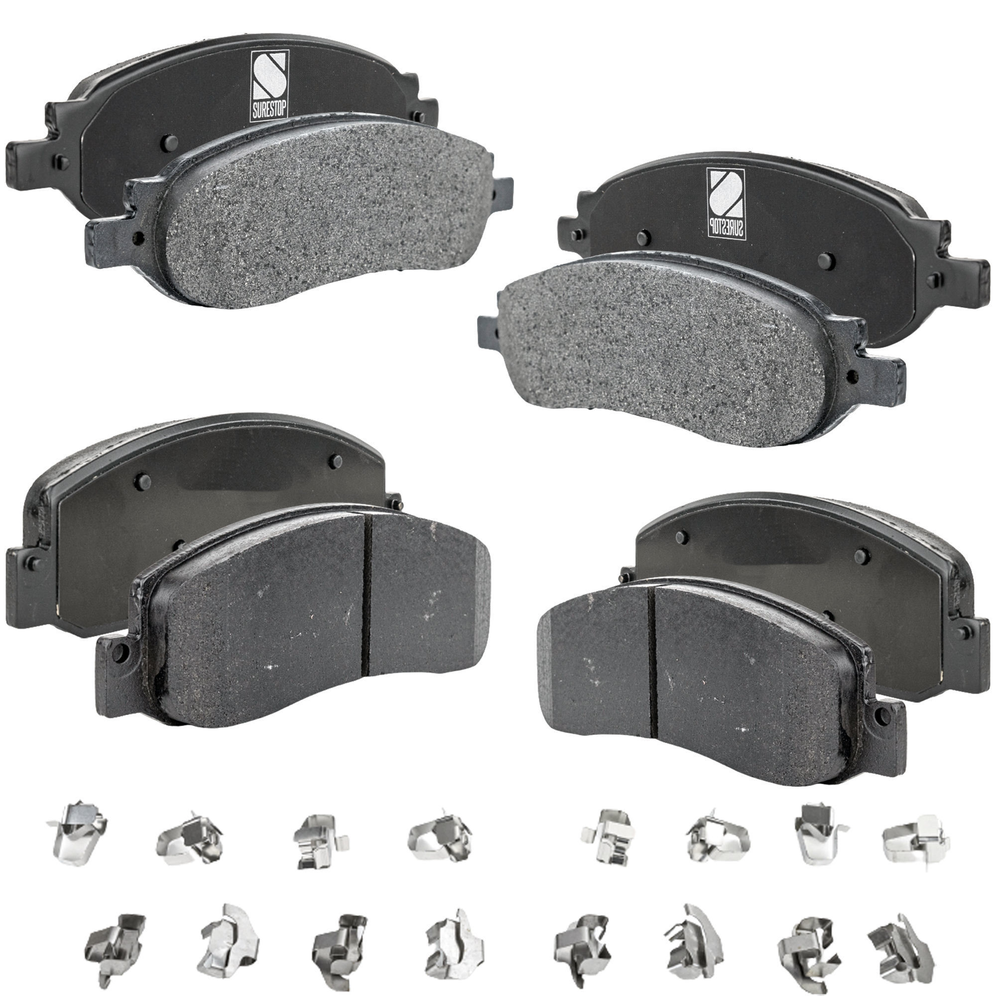 AM F 250 F 350 SUPER DUTY 05-07 FRONT AND REAR BRAKE PAD SET 4 Wheel Set SKU SET STPSSCP1069-4 A OEM 5C3Z2001AA 5C3Z2001CA 5C3Z2200