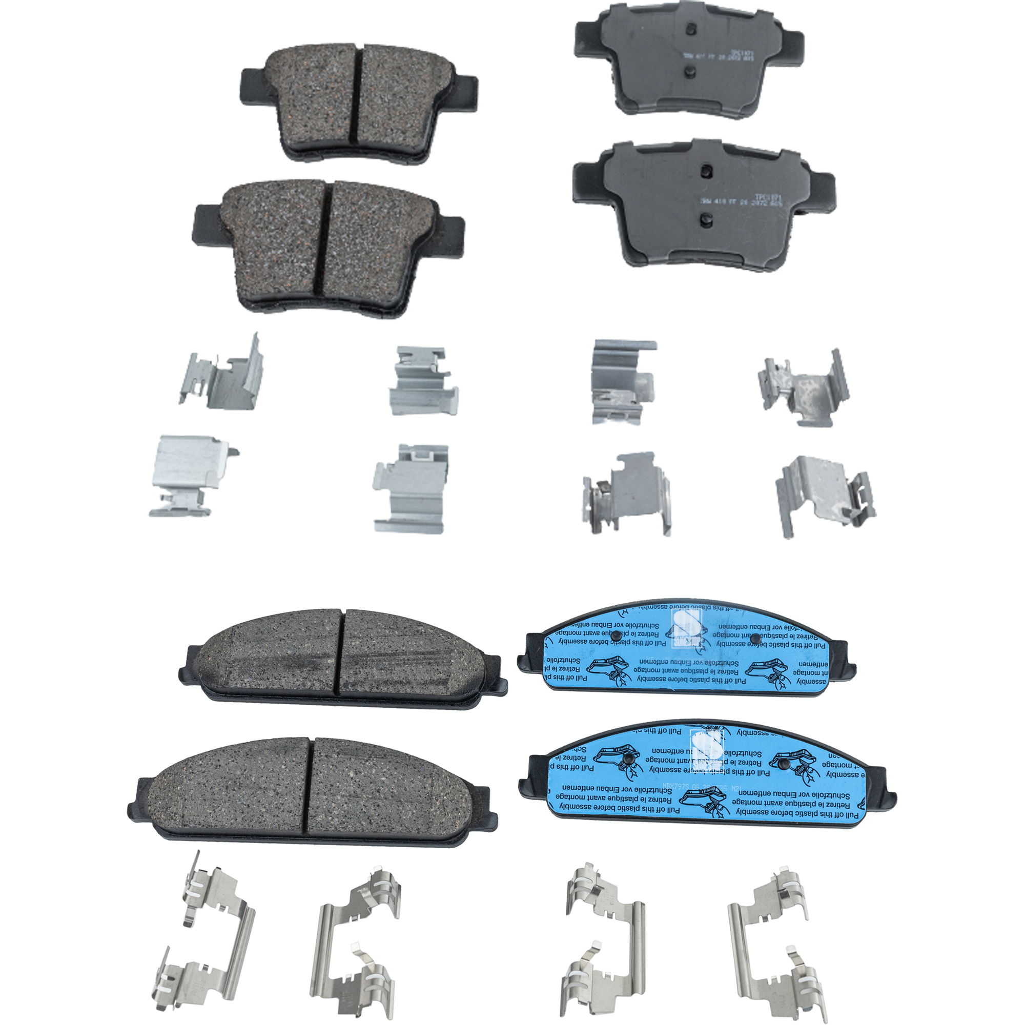 AM FREESTYLE MONTEGO 05-07 SABLE 08-09 FRONT AND REAR BRAKE PAD SET 4 Wheel Set SKU SET STPSSCP1070-4 OEM 1522073-5F9Z2200AA 5F9Z2200B 7