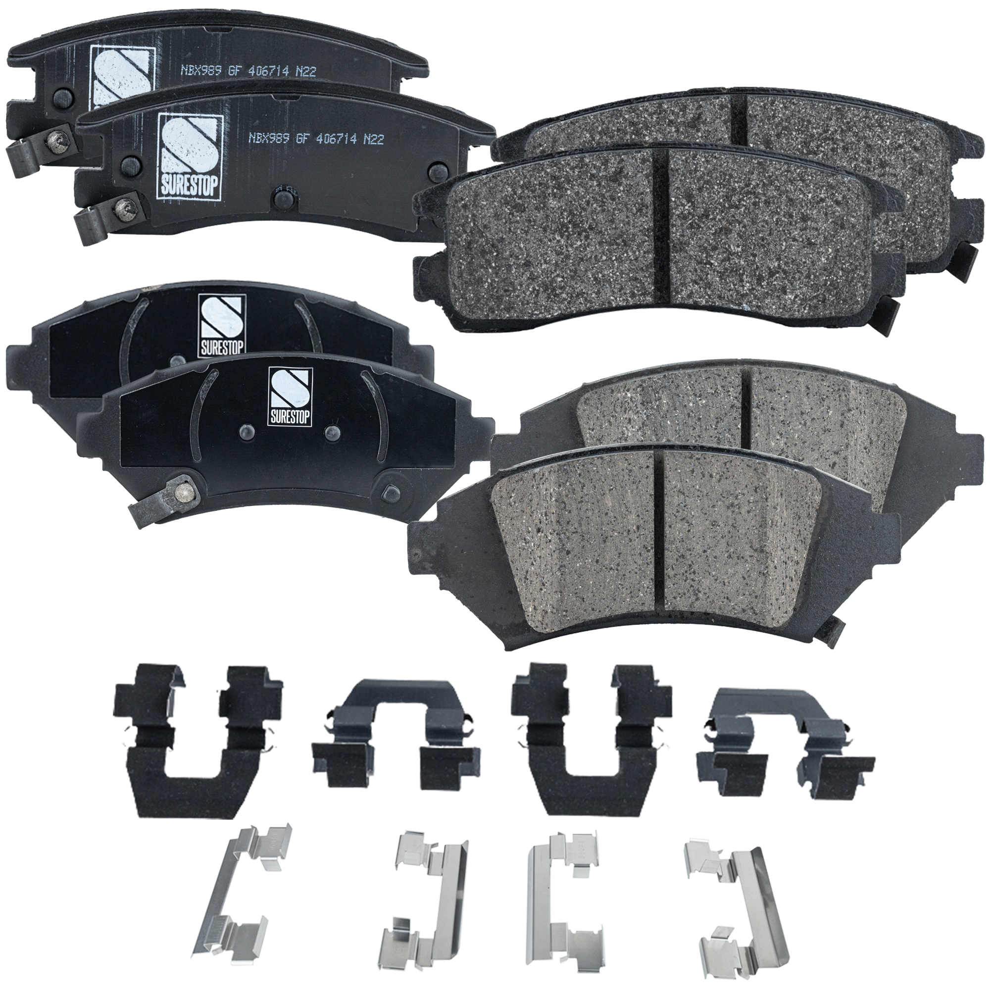 AM BONNEVILLE PARK AVENUE 05-05 FRONT AND REAR BRAKE PAD SET 4 Wheel Set SKU SET STPSSCP1076-4 A OEM 88964119-12510045-18024530-180