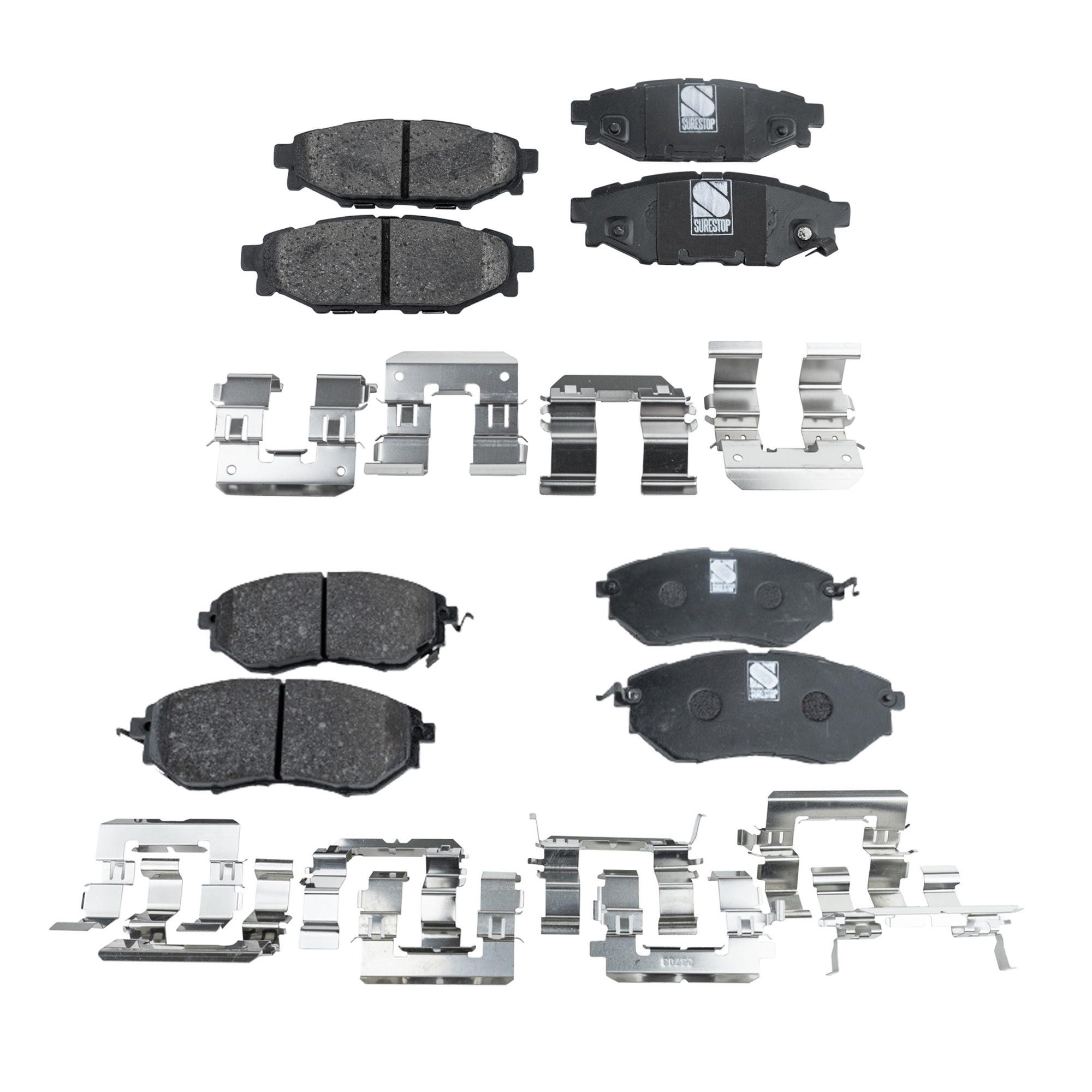 AM LEGACY 05-11 FRONT AND REAR BRAKE PAD SET 4 Wheel Set SKU SET STPSSCP1078-4 B OEM 26296AG000-26296AG050-26296AJ0
