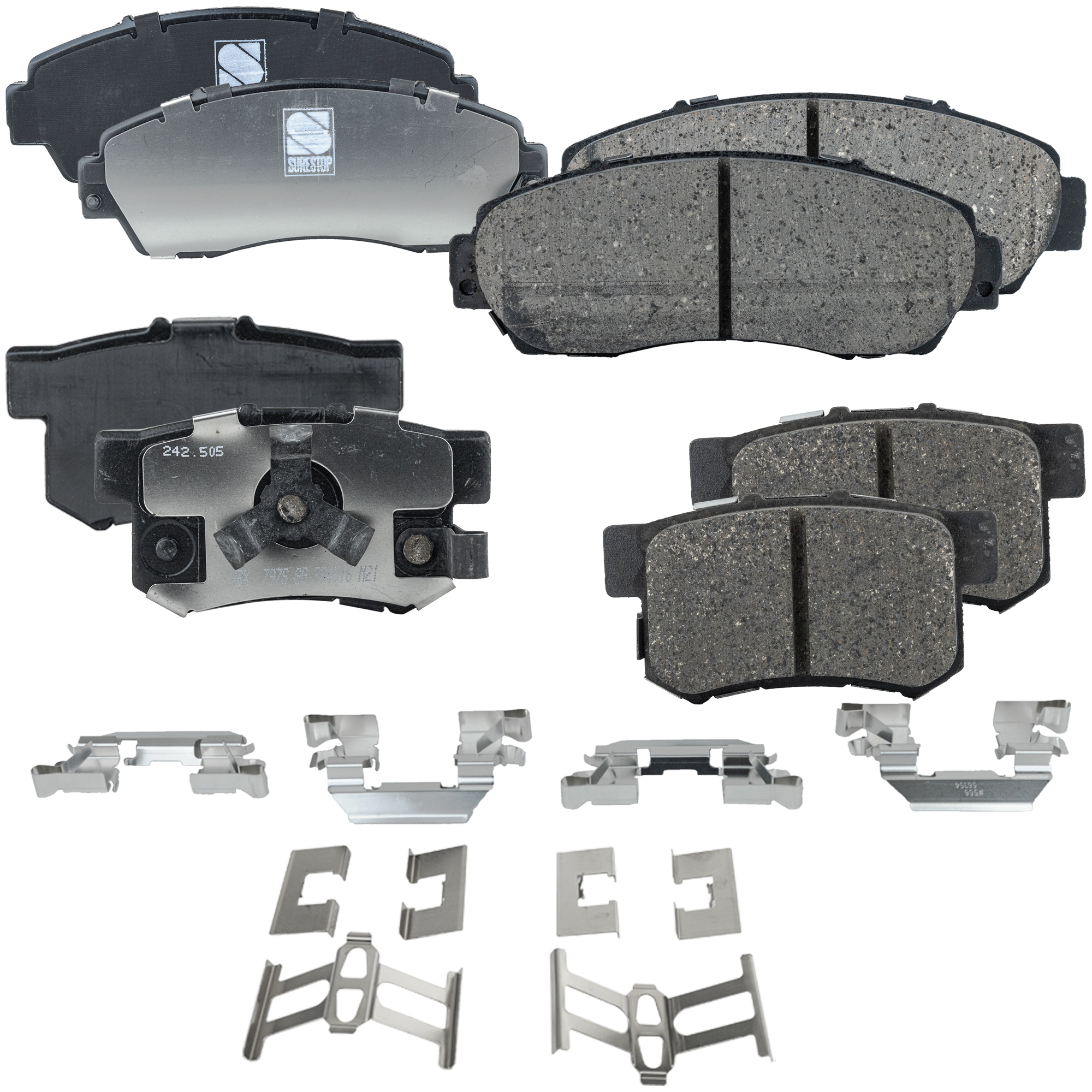 AM CROSSTOUR 12-12 FRONT AND REAR BRAKE PAD SET 4 Wheel Set SKU SET STPSSCP1089-4 B OEM 3501115XKZ16A 45022SHJ415-4502