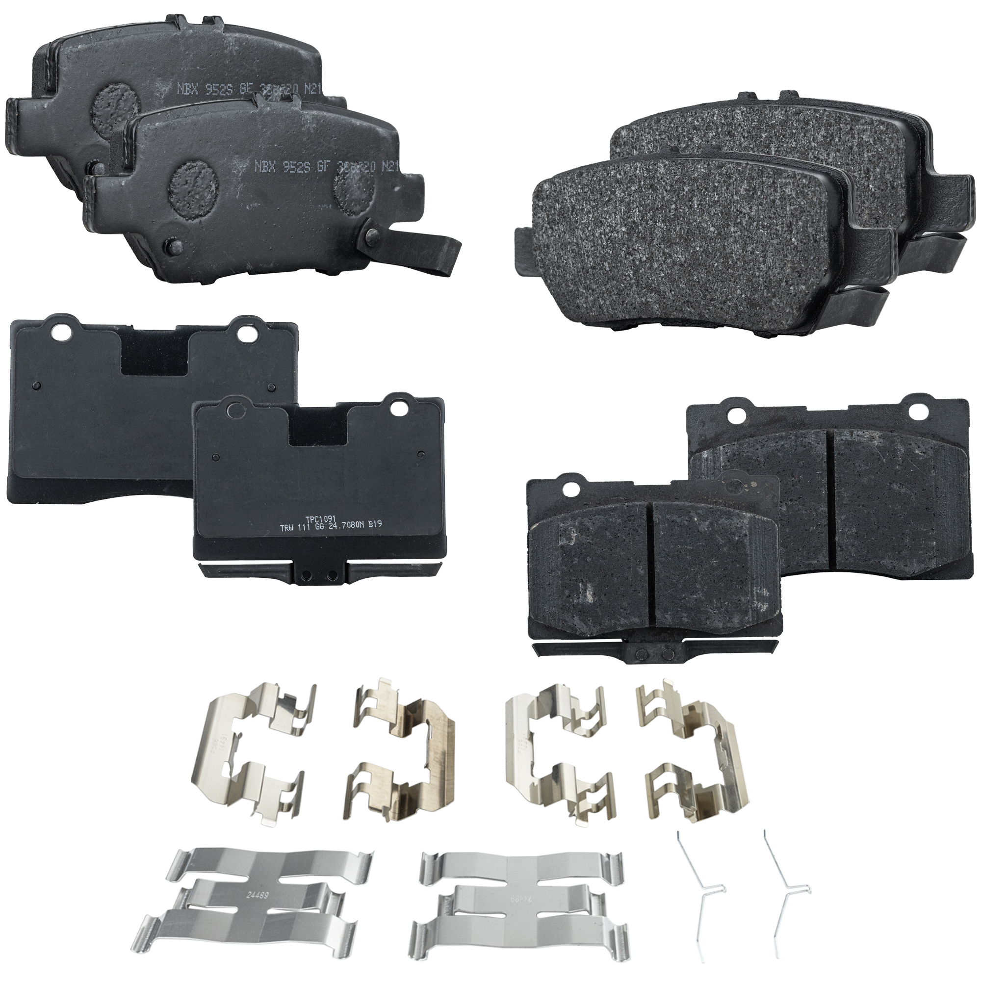 AM RL 05-12 FRONT AND REAR BRAKE PAD SET 4 Wheel Set SKU SET STPSSCP1091-4 OEM 45022SJA010-45022SJA020-45022S