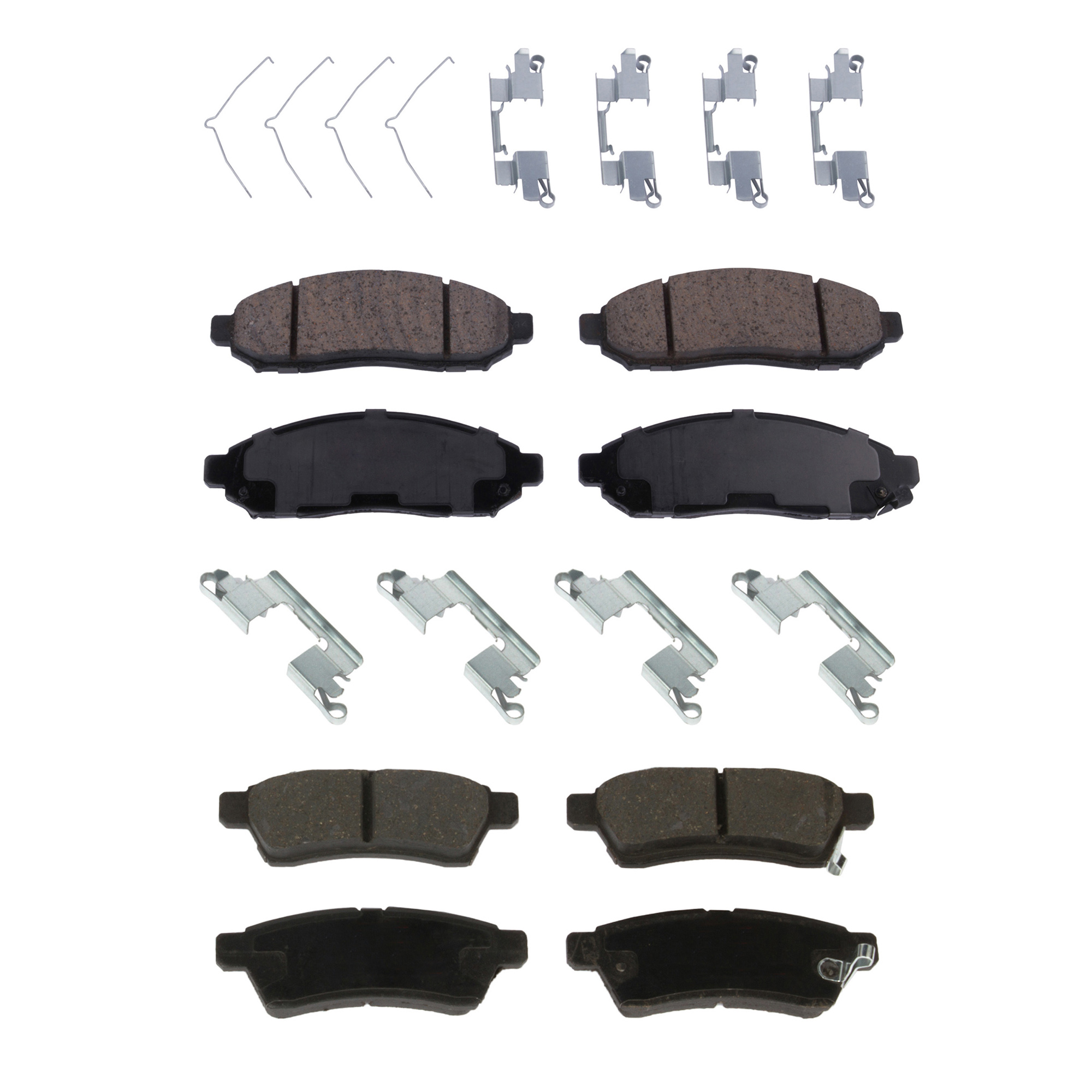 AM FRONTIER 05-19 FRONT AND REAR BRAKE PAD SET 4 Wheel Set SKU SET STPSSCP1094-4 A OEM 41060EA025-41060ZP00B 41060ZP0