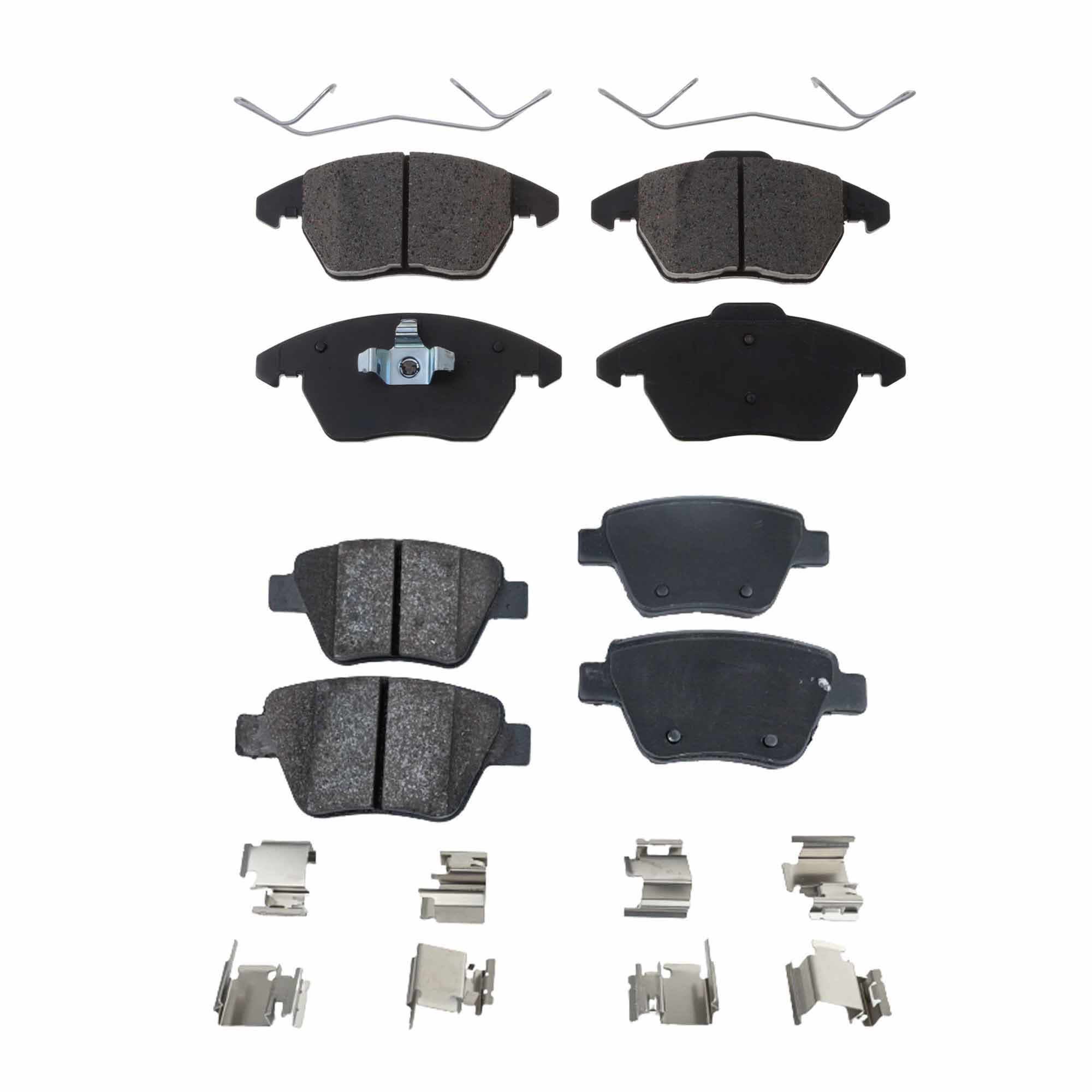 AM BEETLE 12-17 JETTA 10-18 FRONT AND REAR BRAKE PAD SET 4 Wheel Set SKU SET STPSSCP1107-4 B OEM 1609987980-425260-425323-42534