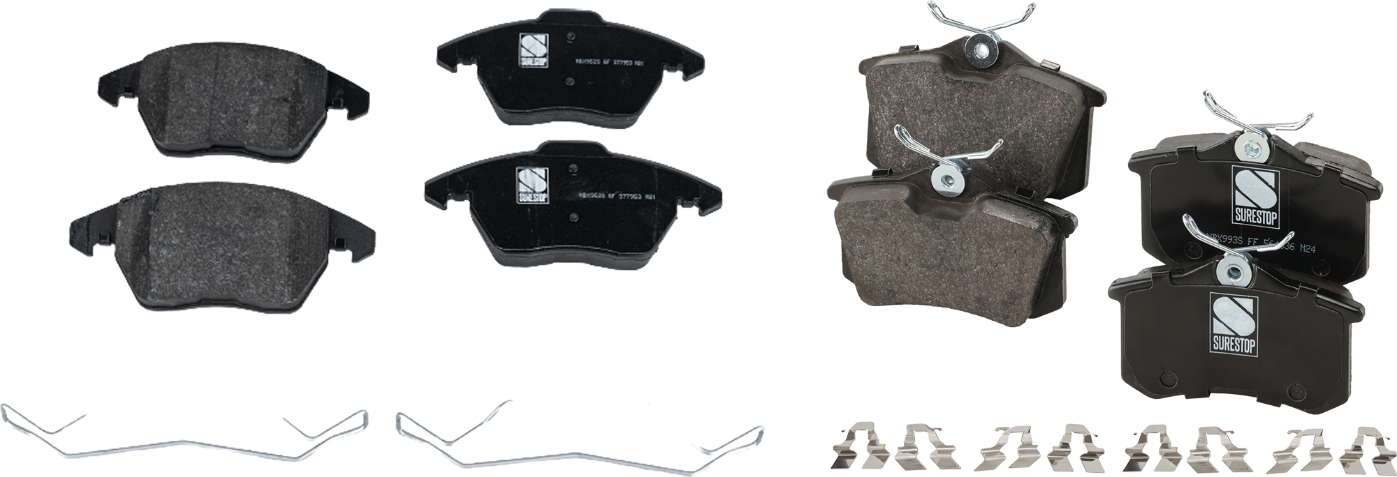 AM BEETLE 12-19 FRONT AND REAR BRAKE PAD SET 4 Wheel Set SKU SET STPSSCP1107-4 D OEM 1609987980-425260-425323-42534
