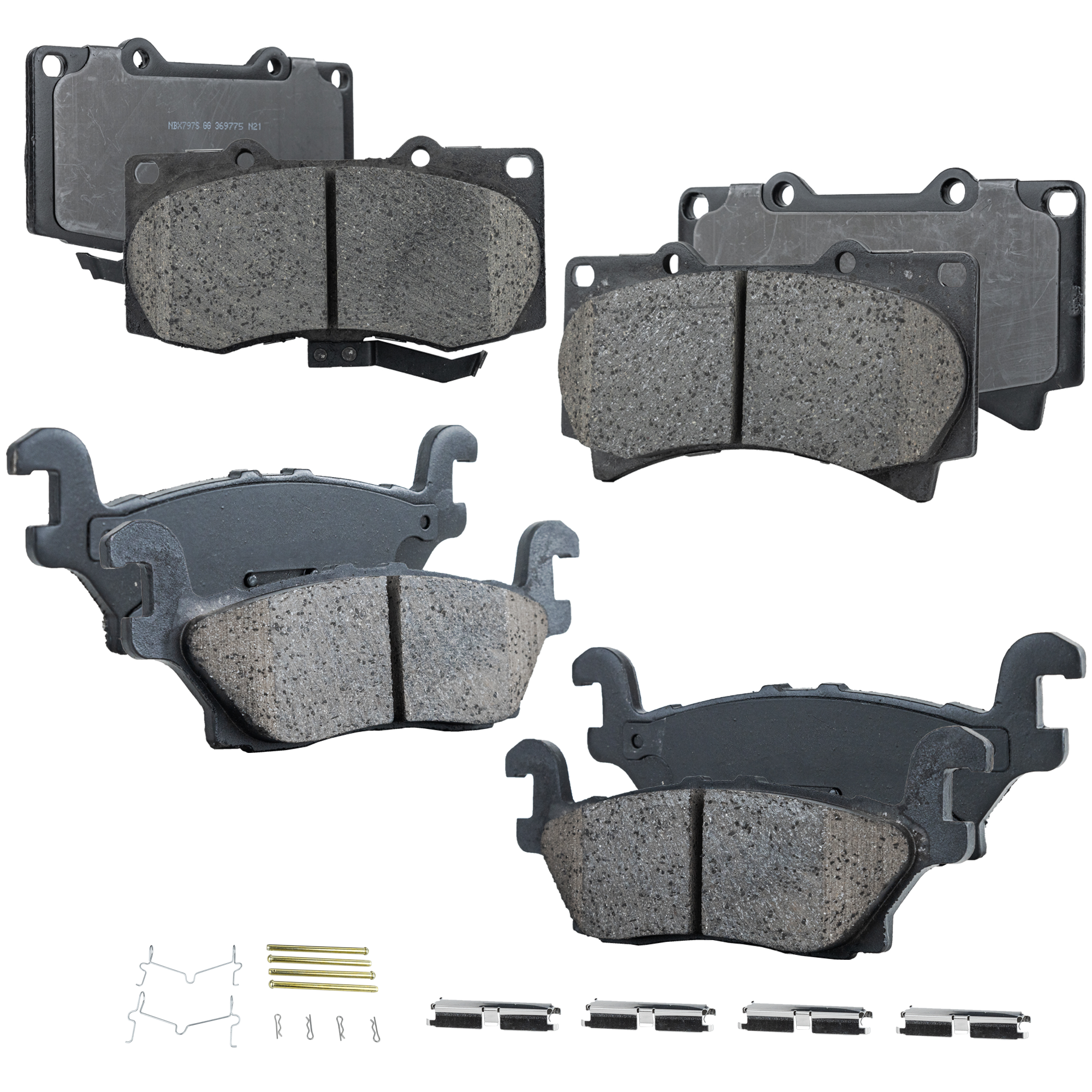 AM H3-06-10 H3T 09-10 FRONT AND REAR BRAKE PAD SET 4 Wheel Set SKU SET STPSSCP1119-4 OEM 15240794-15240812-19208132
