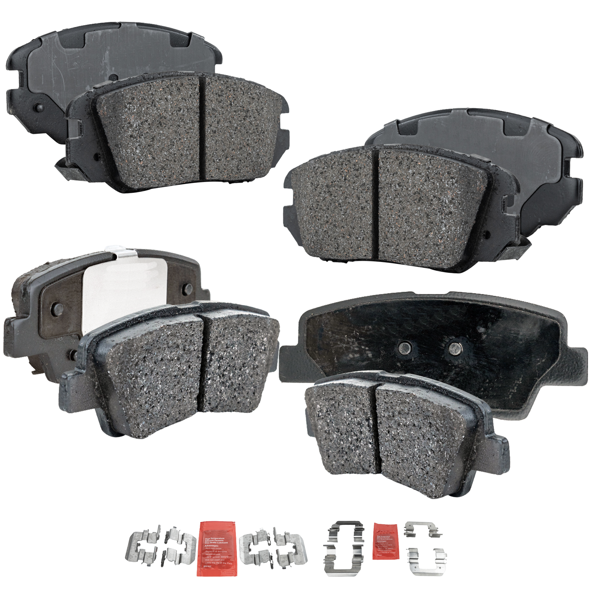 AM AMANTI 07-09 AZERA 09-11 FRONT AND REAR BRAKE PAD SET 4 Wheel Set SKU SET STPSSCP1125-4 B OEM 581013FA01-581013KA30-581013KA