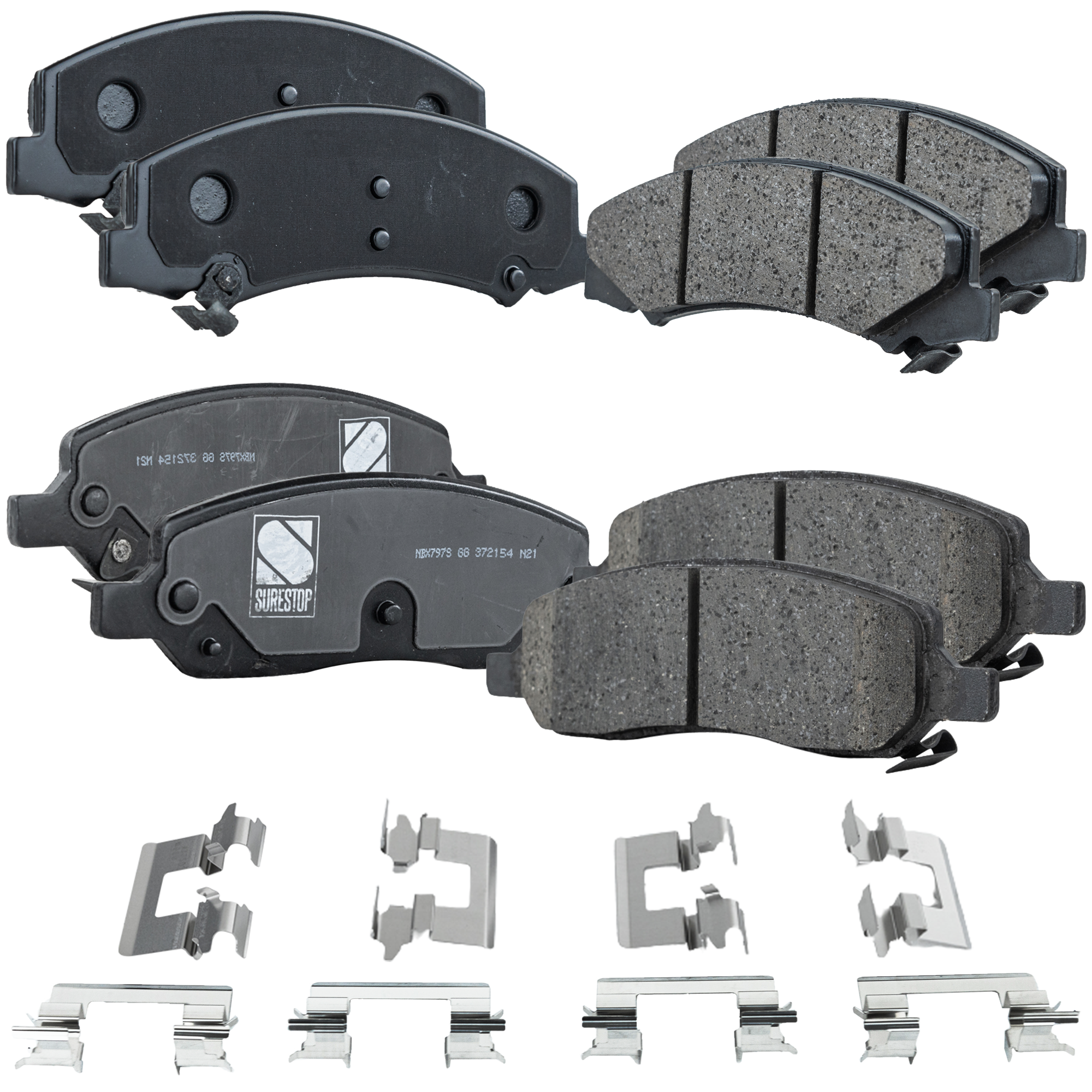 AM DTS LUCERNE 06-11 FRONT AND REAR BRAKE PAD SET 4 Wheel Set SKU SET STPSSCP1159-4 A OEM 15270292-15812610-19207421-192