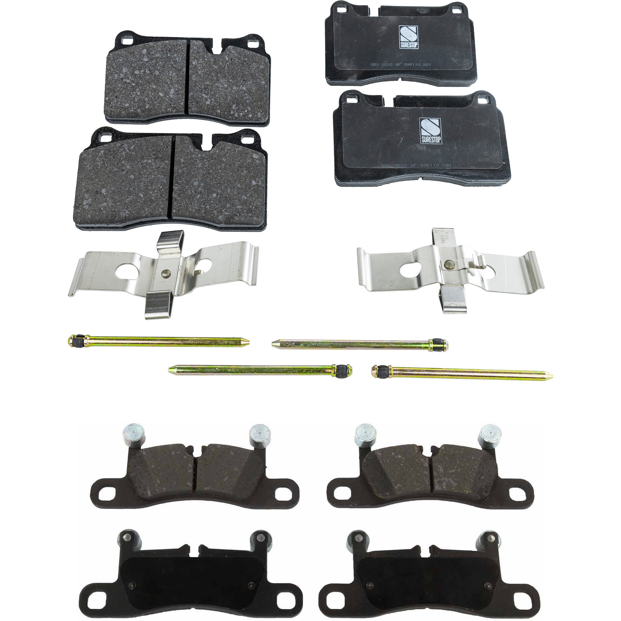 AM TOUAREG 11-17 FRONT AND REAR BRAKE PAD SET 4 Wheel Set SKU SET STPSSCP1165-4 B OEM 4G432D007AA 7P0698451-7P669845