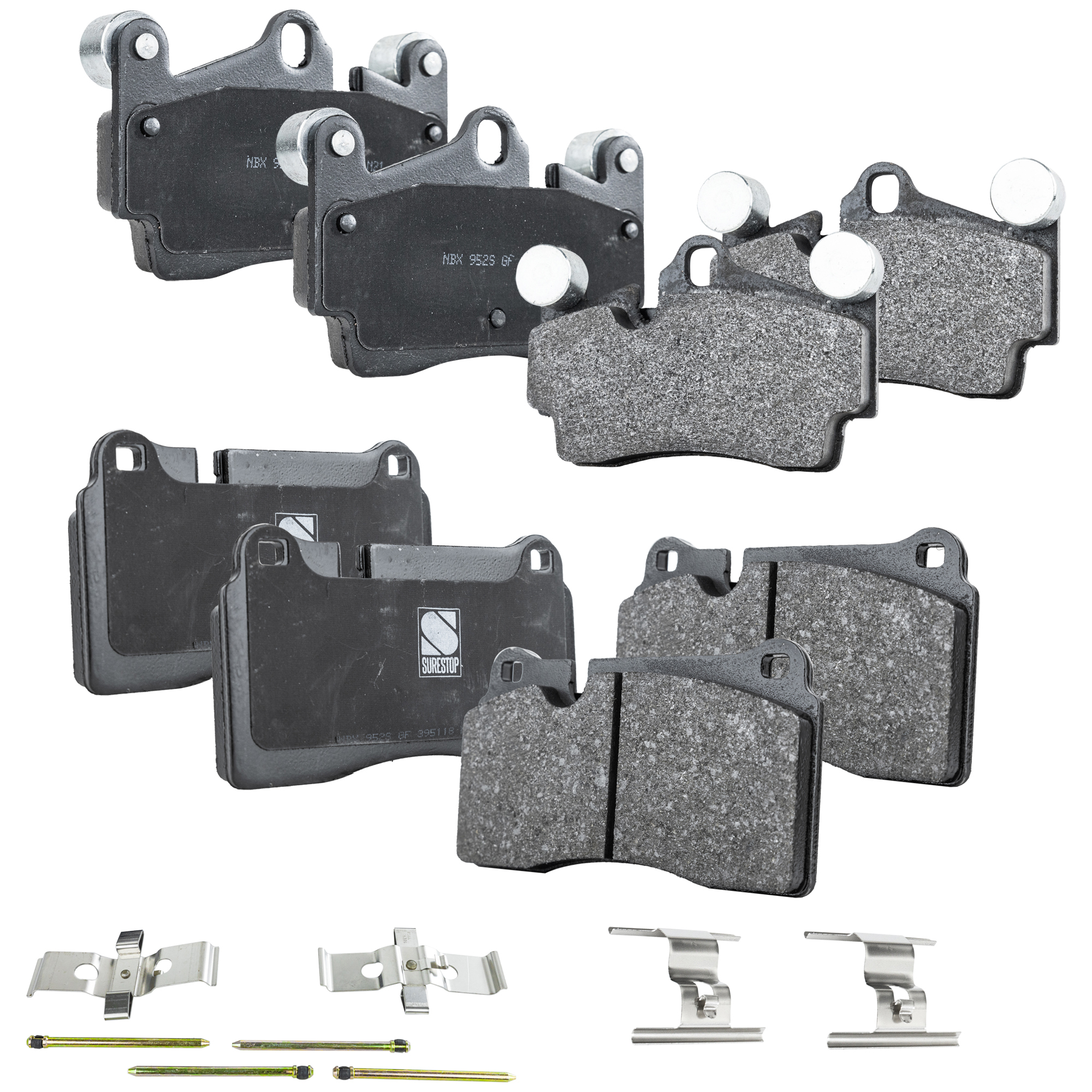 AM TOUAREG 06-10 FRONT AND REAR BRAKE PAD SET 4 Wheel Set SKU SET STPSSCP1165-4 C OEM 4G432D007AA 7L0615415B 7L06984
