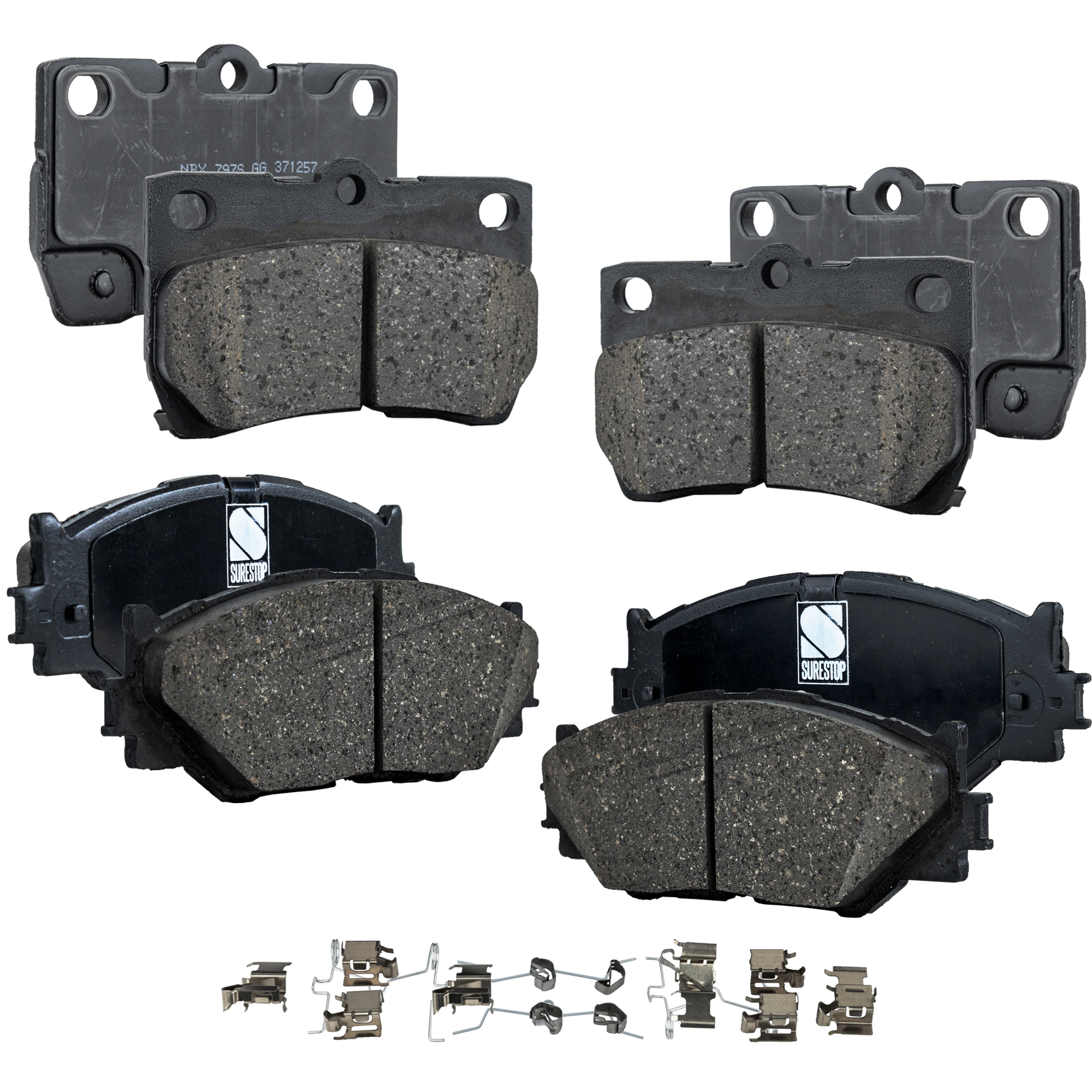 AM IS250-06-08 FRONT AND REAR BRAKE PAD SET 4 Wheel Set SKU SET STPSSCP1178-4 B OEM 0446553020-0446553040-04466221