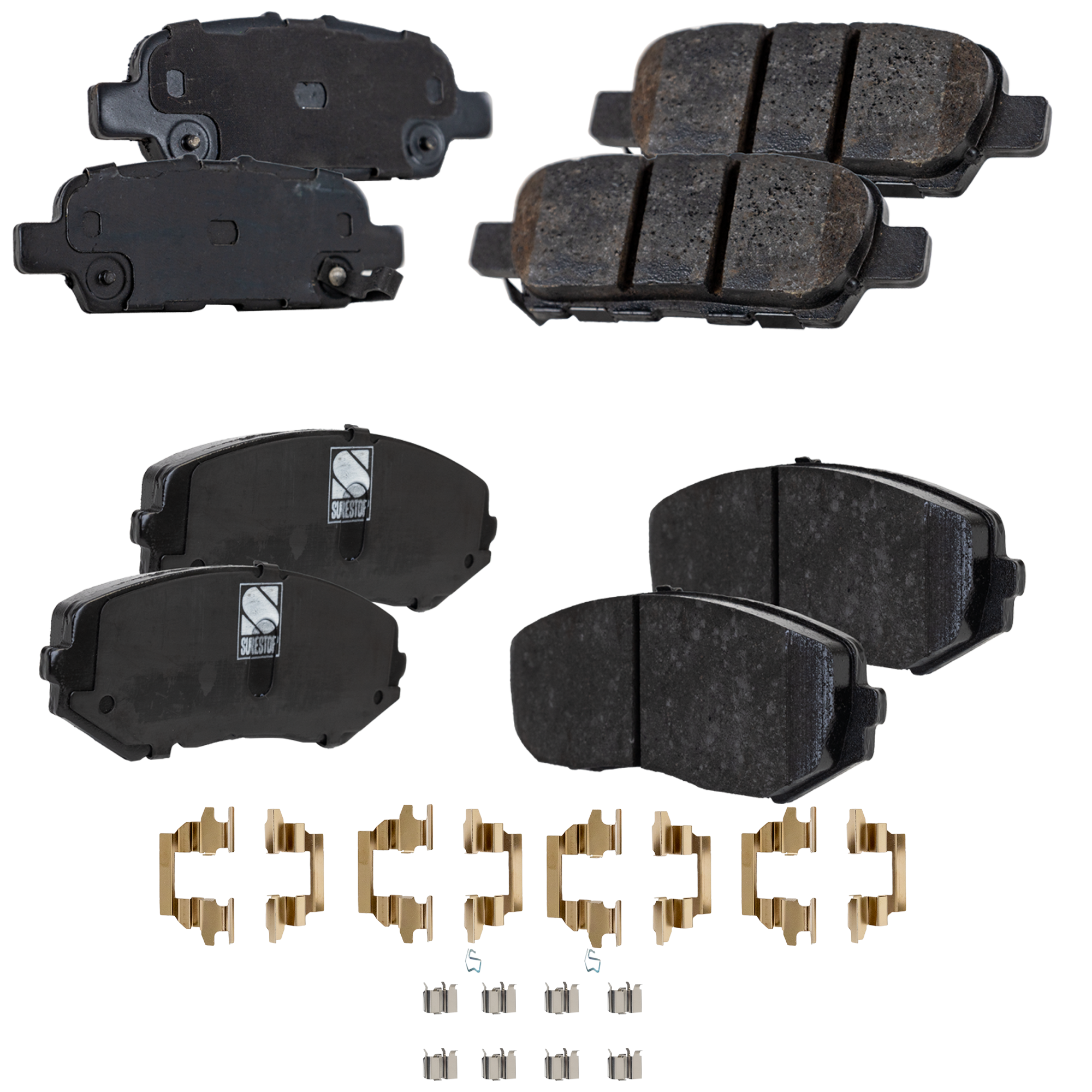 AM GRAND VITARA 10-13 FRONT AND REAR BRAKE PAD SET 4 Wheel Set SKU SET STPSSCP1188-4 A OEM 5520065J00-5520065J21-5520065J