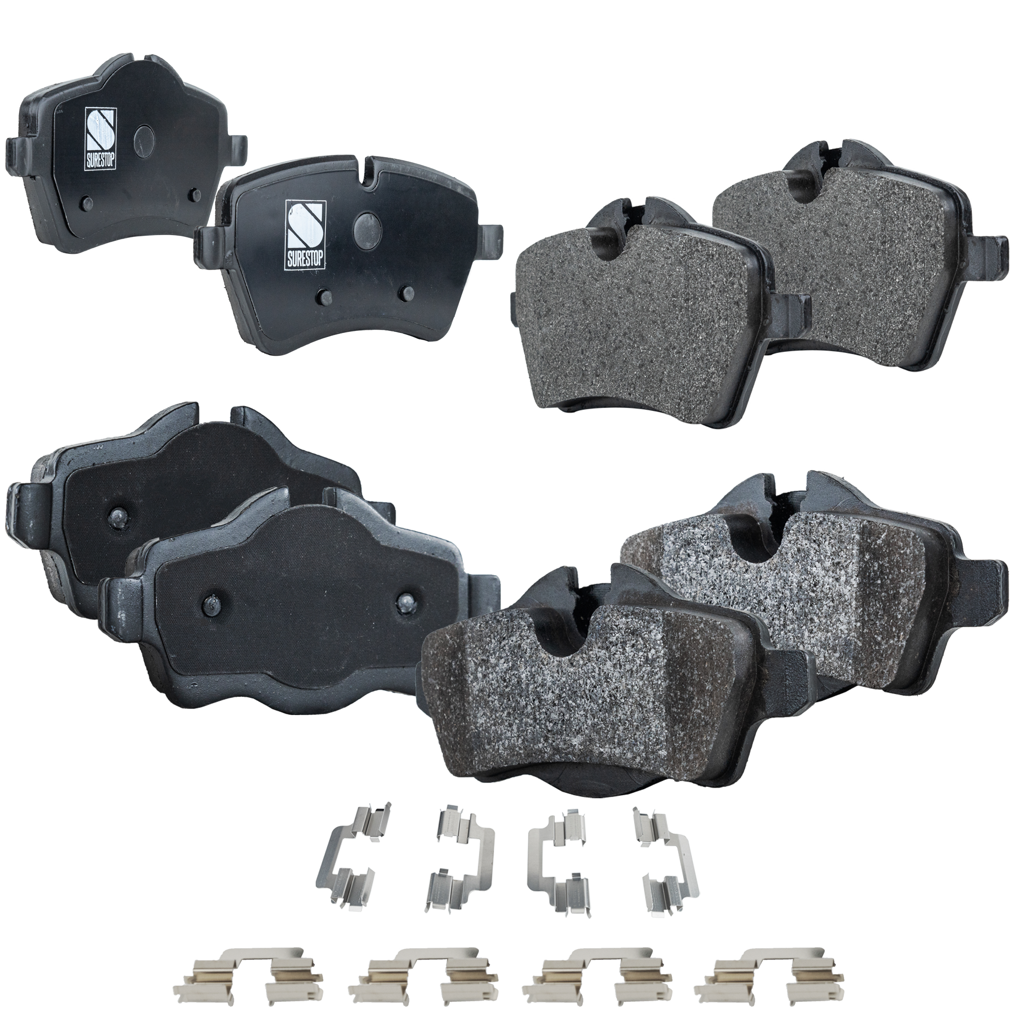 AM COOPER 07-15 FRONT AND REAR BRAKE PAD SET 4 Wheel Set SKU SET STPSSCP1204A 4 B OEM 34116770251-34116778320-341167