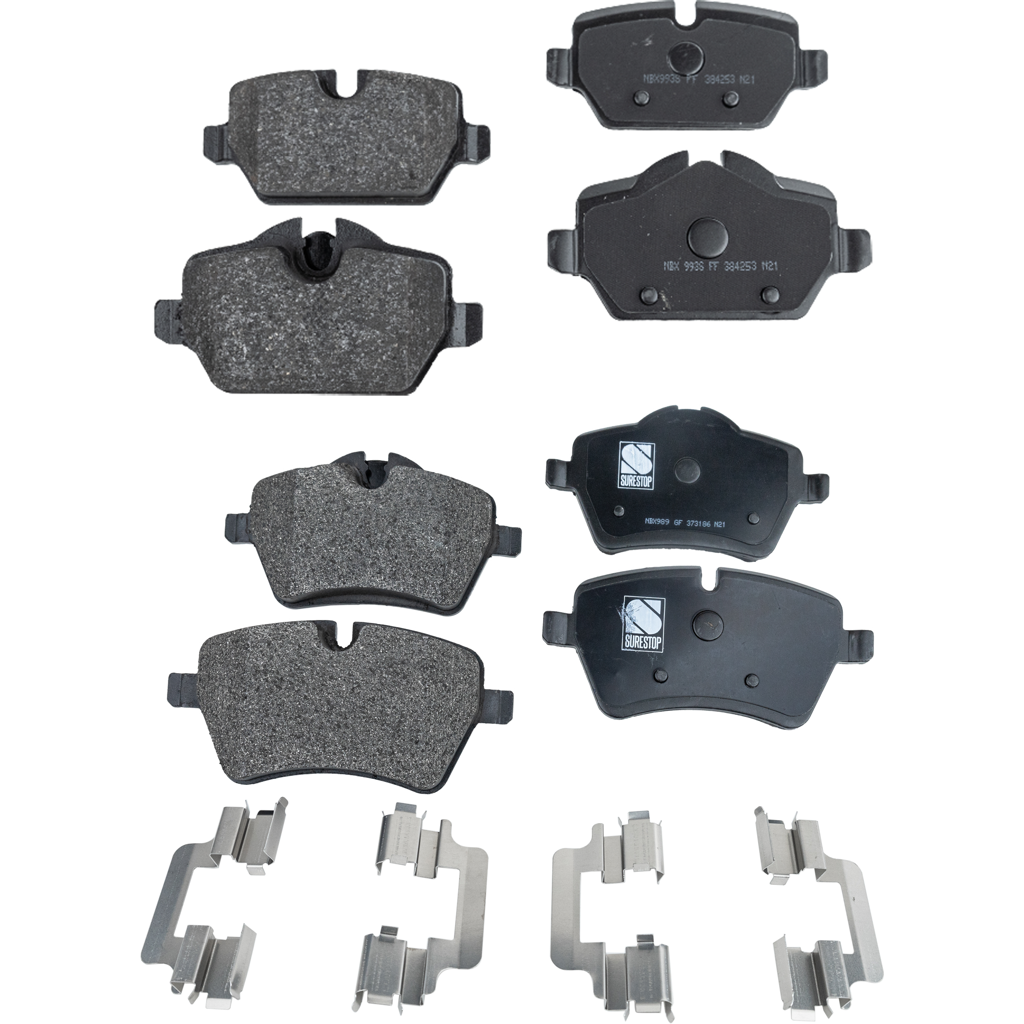 AM COOPER COUNTRYMAN 11-16 COOPER PACEMAN 13-16 FRONT AND REAR BRAKE PAD SET 4 Wheel Set SKU SET STPSSCP1204A 4 OEM 34116770251-34116778320-341167