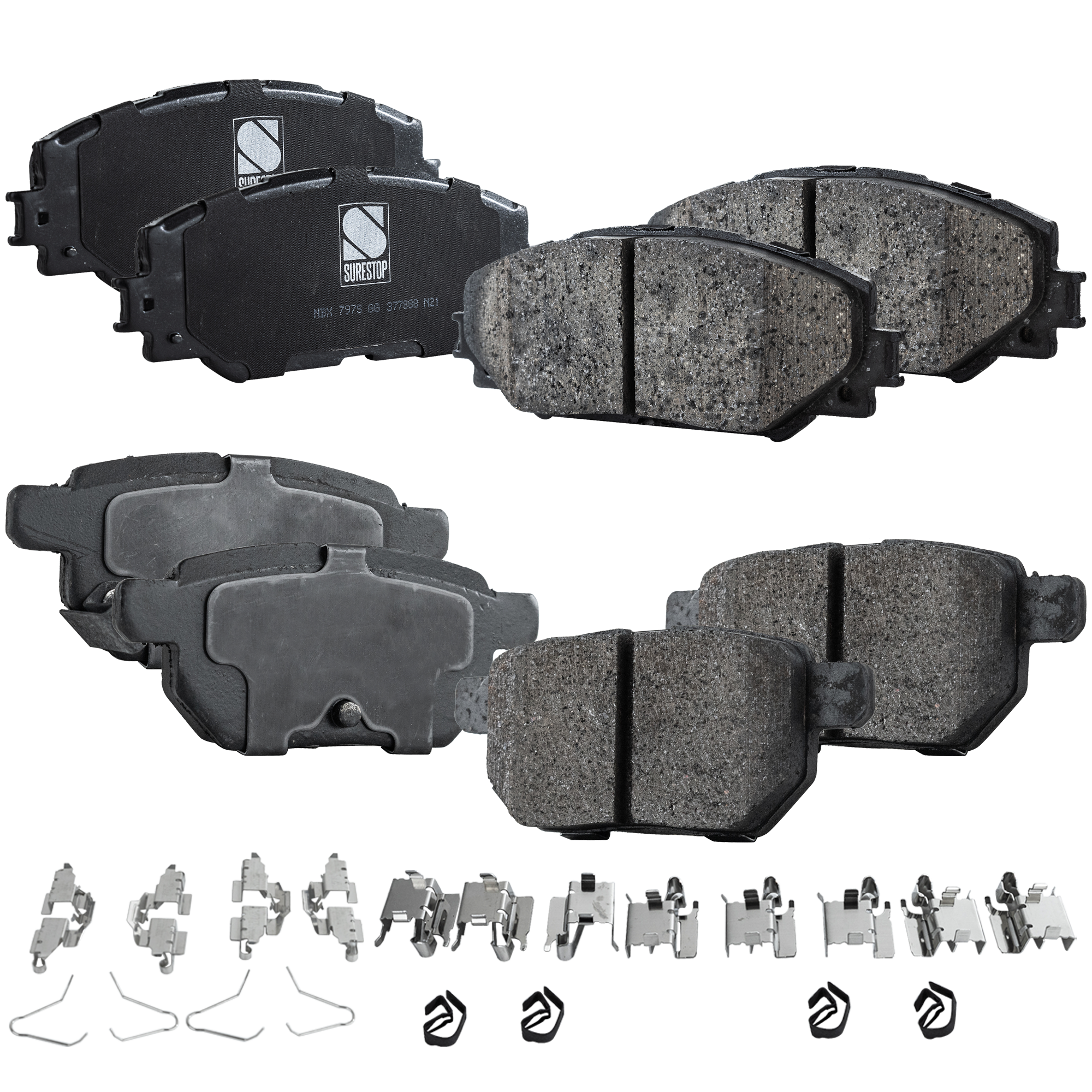 AM COROLLA 09-19 MATRIX 09-13 FRONT AND REAR BRAKE PAD SET 4 Wheel Set SKU SET STPSSCP1210-4 OEM 0446502220-0446502240-044650R0