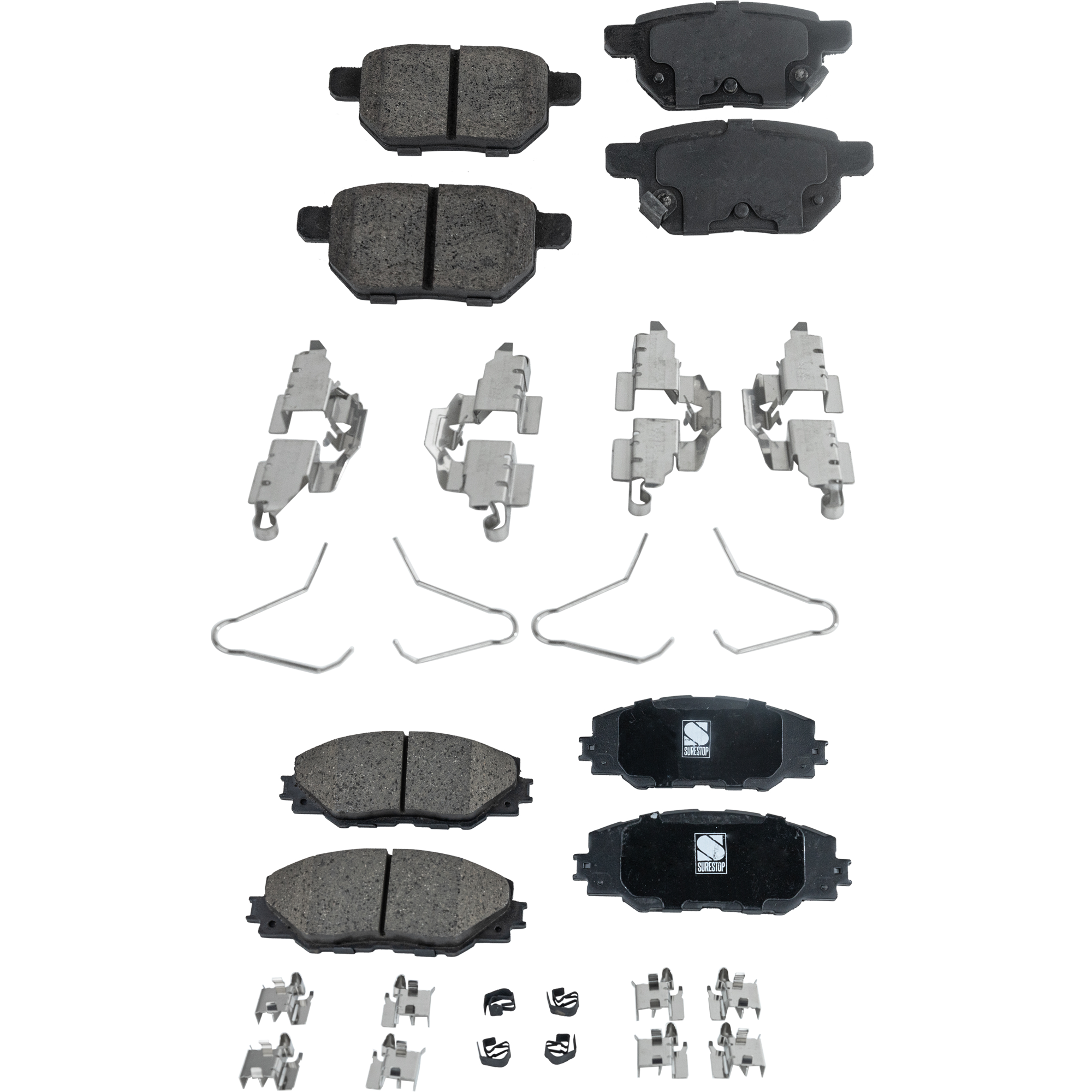 AM MATRIX 09-13 TC 11-16 COROLLA IM 17-18 FRONT AND REAR BRAKE PAD SET 4 Wheel Set SKU SET STPSSCP1211-4 E OEM 0446502230-0446542150-04465421