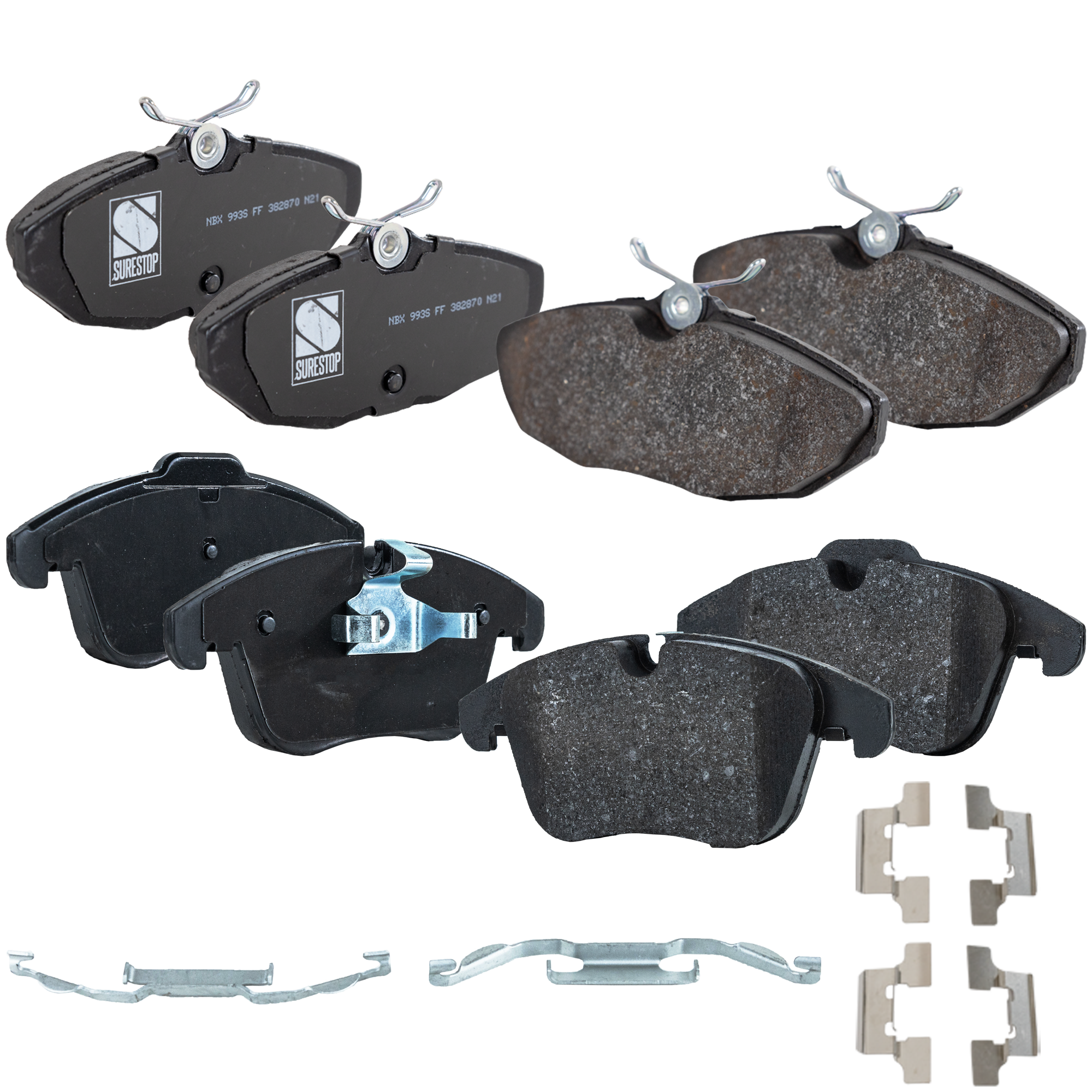 AM VANDEN PLAS XJ8-05-05 FRONT AND REAR BRAKE PAD SET 4 Wheel Set SKU SET STPSSCP1241-4 OEM 5066478AA 1W4Z2200AA 4W4Z2200A