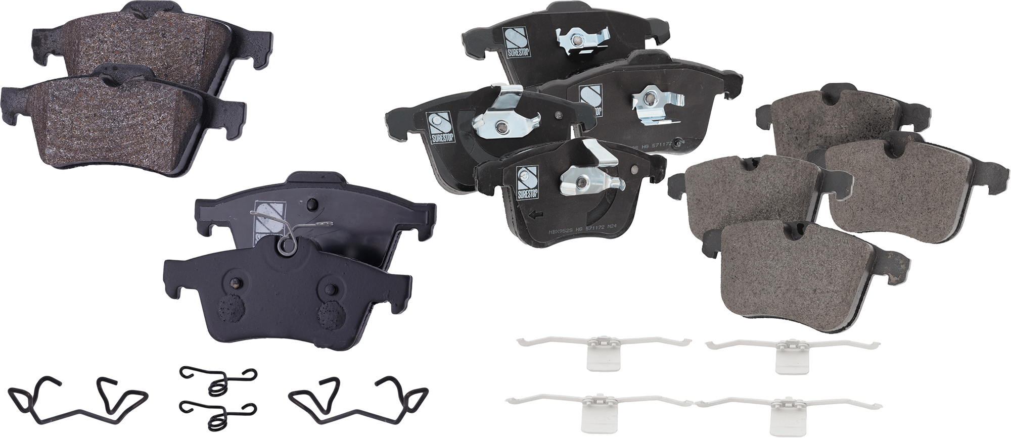 AM SAAB 9-3-04-11 FRONT AND REAR BRAKE PAD SET 4 Wheel Set SKU SET STPSSCP1257-4 OEM 12802167-93166941-93188113-931