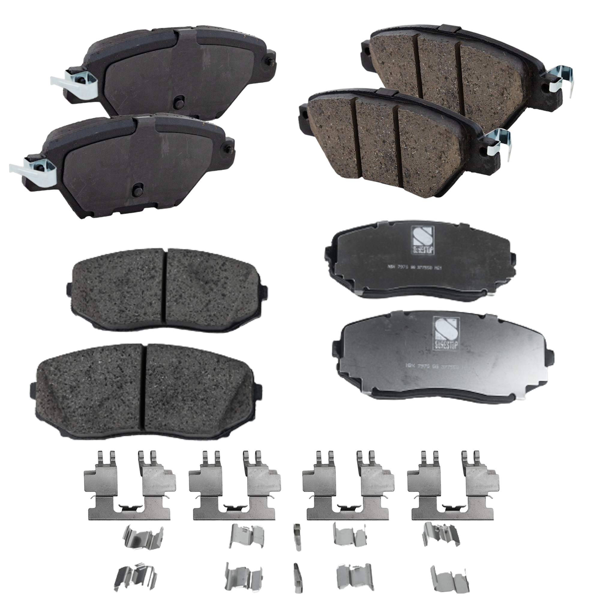 AM CX 9-16-22 FRONT AND REAR BRAKE PAD SET 4 Wheel Set SKU SET STPSSCP1258-4 OEM 7T4Z2001A BT4Z2001A BT4Z2001B