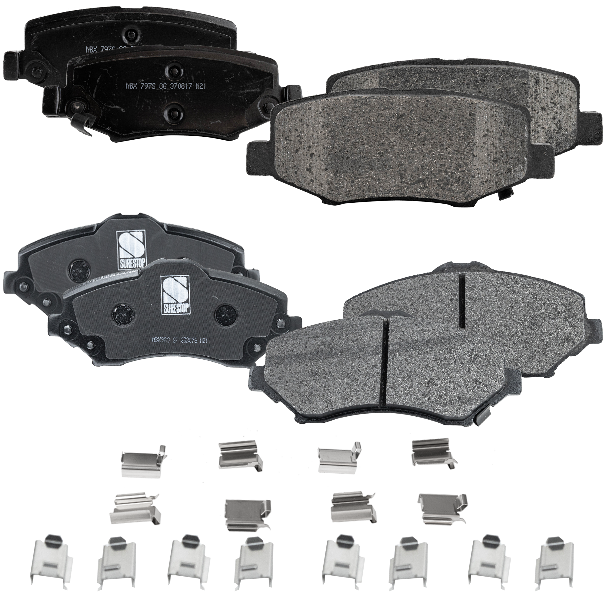 AM LIBERTY 08-12 NITRO 07-11 FRONT AND REAR BRAKE PAD SET 4 Wheel Set SKU SET STPSSCP1273-4 C OEM 68003701AA 68029264AA 68093323