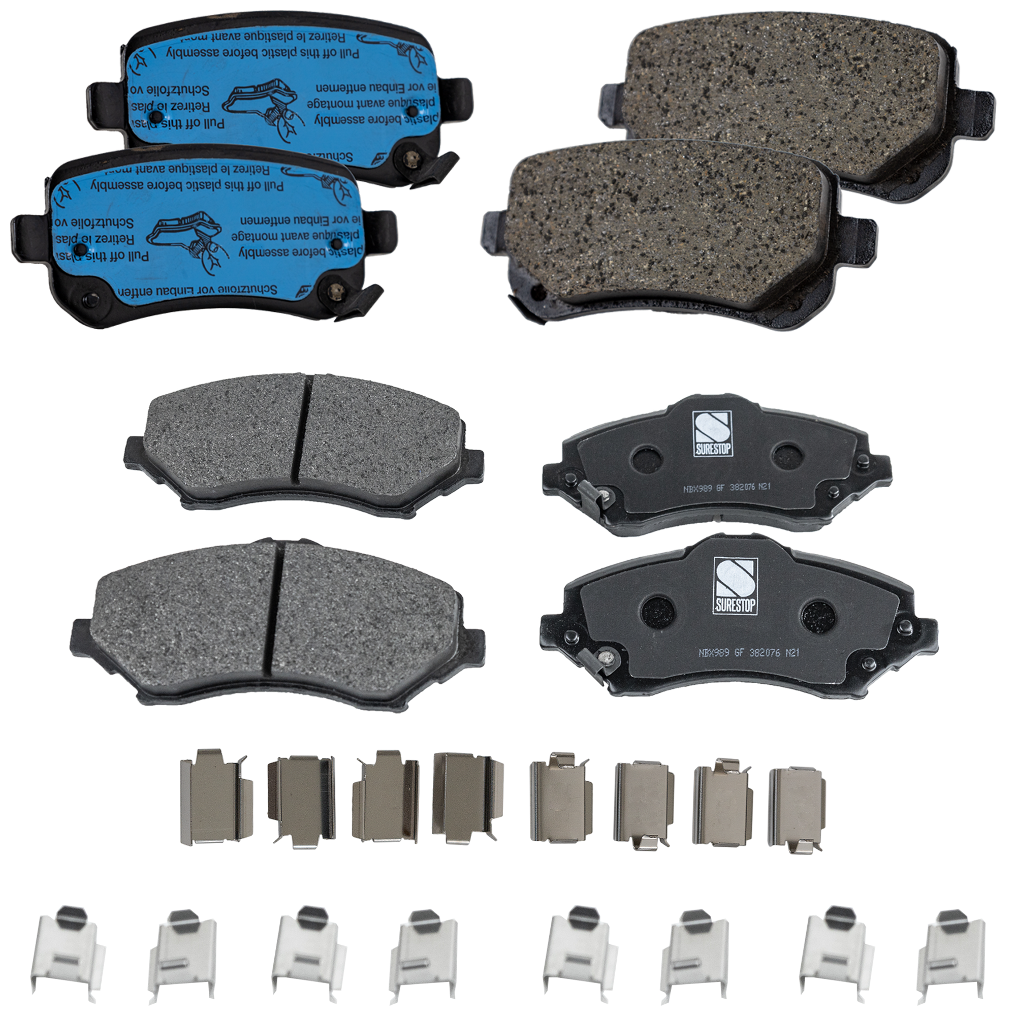 AM GRAND CARAVAN TOWN COUNTRY 08-12 FRONT AND REAR BRAKE PAD SET 4 Wheel Set SKU SET STPSSCP1273-4 D OEM 68003701AA 68029264AA 68093323
