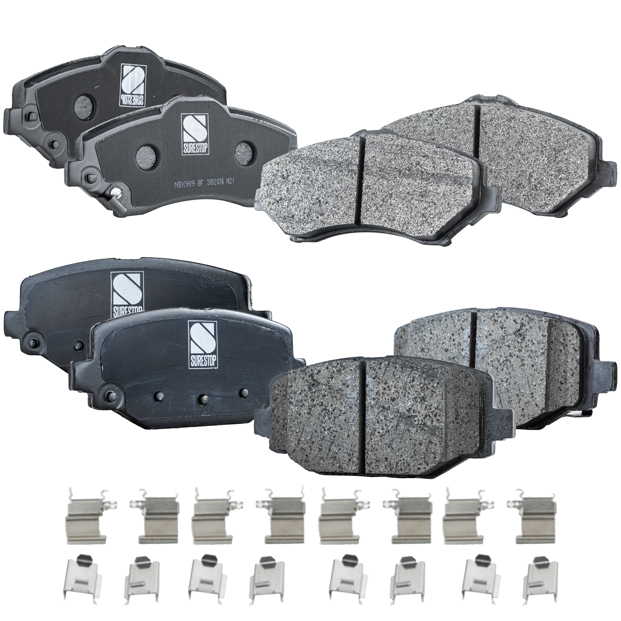 AM ROUTAN 12-14 FRONT AND REAR BRAKE PAD SET 4 Wheel Set SKU SET STPSSCP1273-4 OEM 68003701AA 68029264AA 68093323