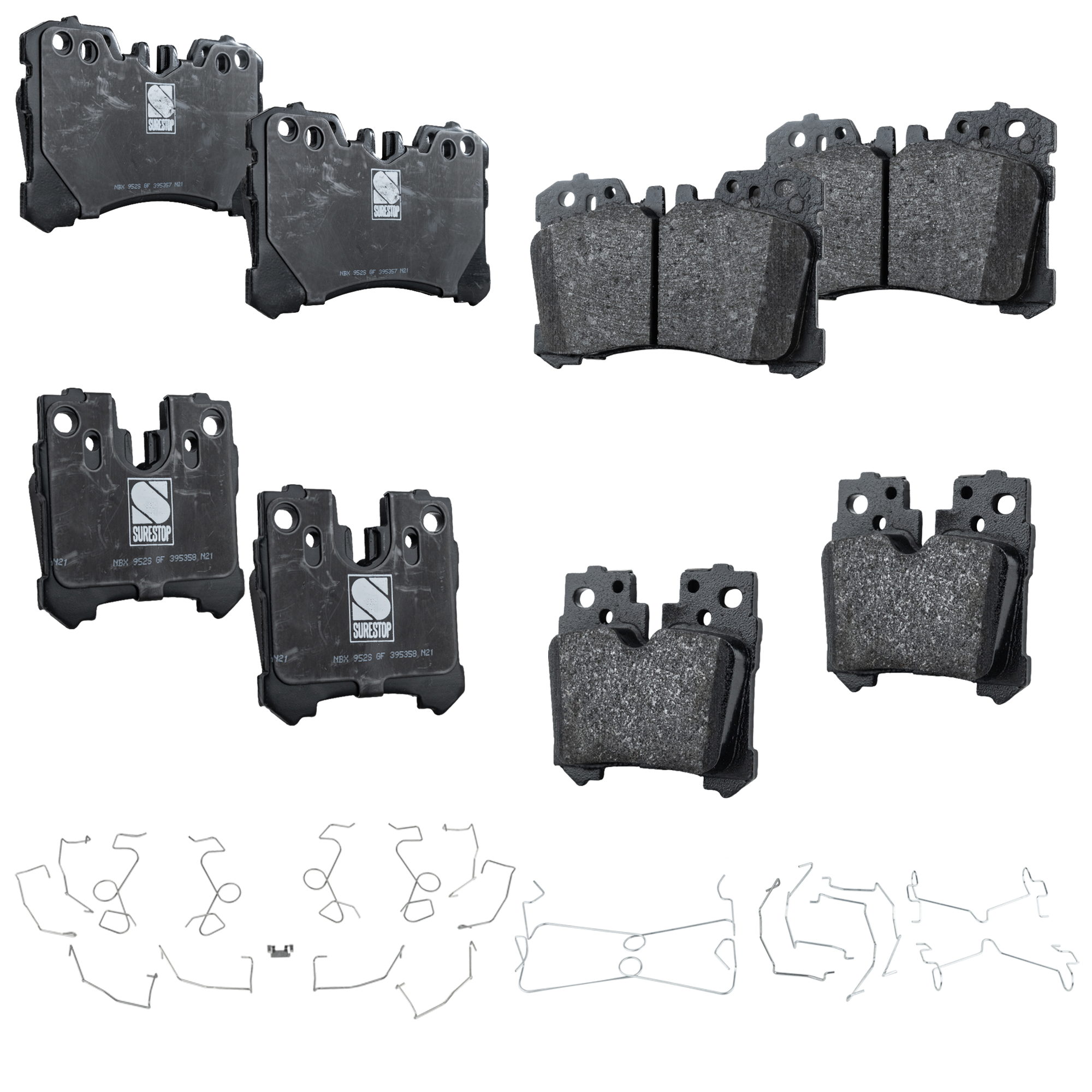 AM LS460-07-17 LS600h 08-16 FRONT AND REAR BRAKE PAD SET 4 Wheel Set SKU SET STPSSCP1282-4 OEM 044650W110-0446550260-04465502