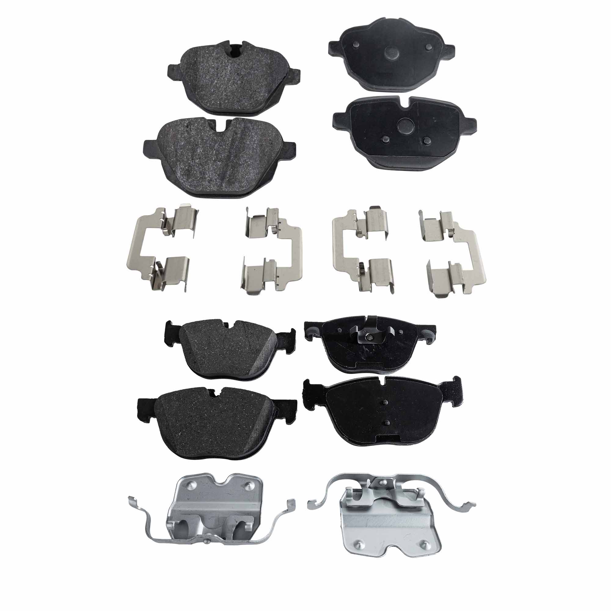 AM X4-16-18 FRONT AND REAR BRAKE PAD SET 4 Wheel Set SKU SET STPSSCP1294-4 C OEM 34114074370-34116778403-341167